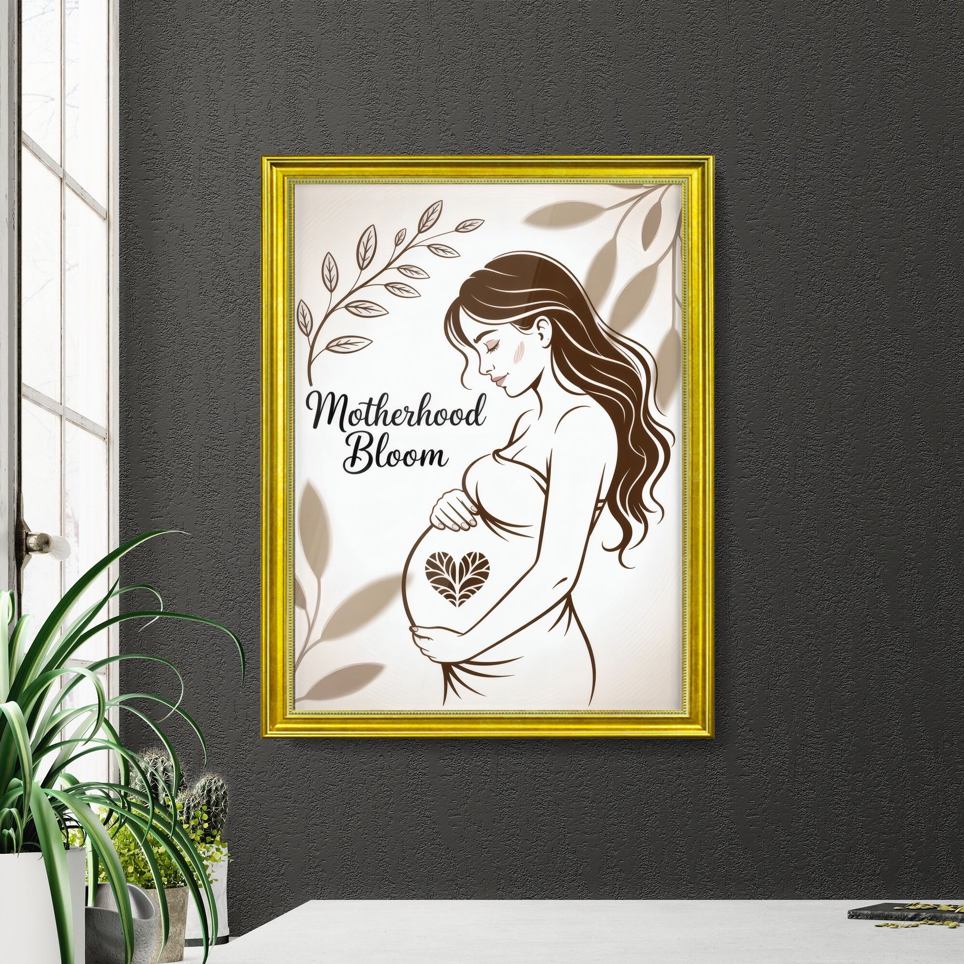 Embracing the Journey of Motherhood: A Serene Illustration Celebrating Pregnancy and New Beginnings.