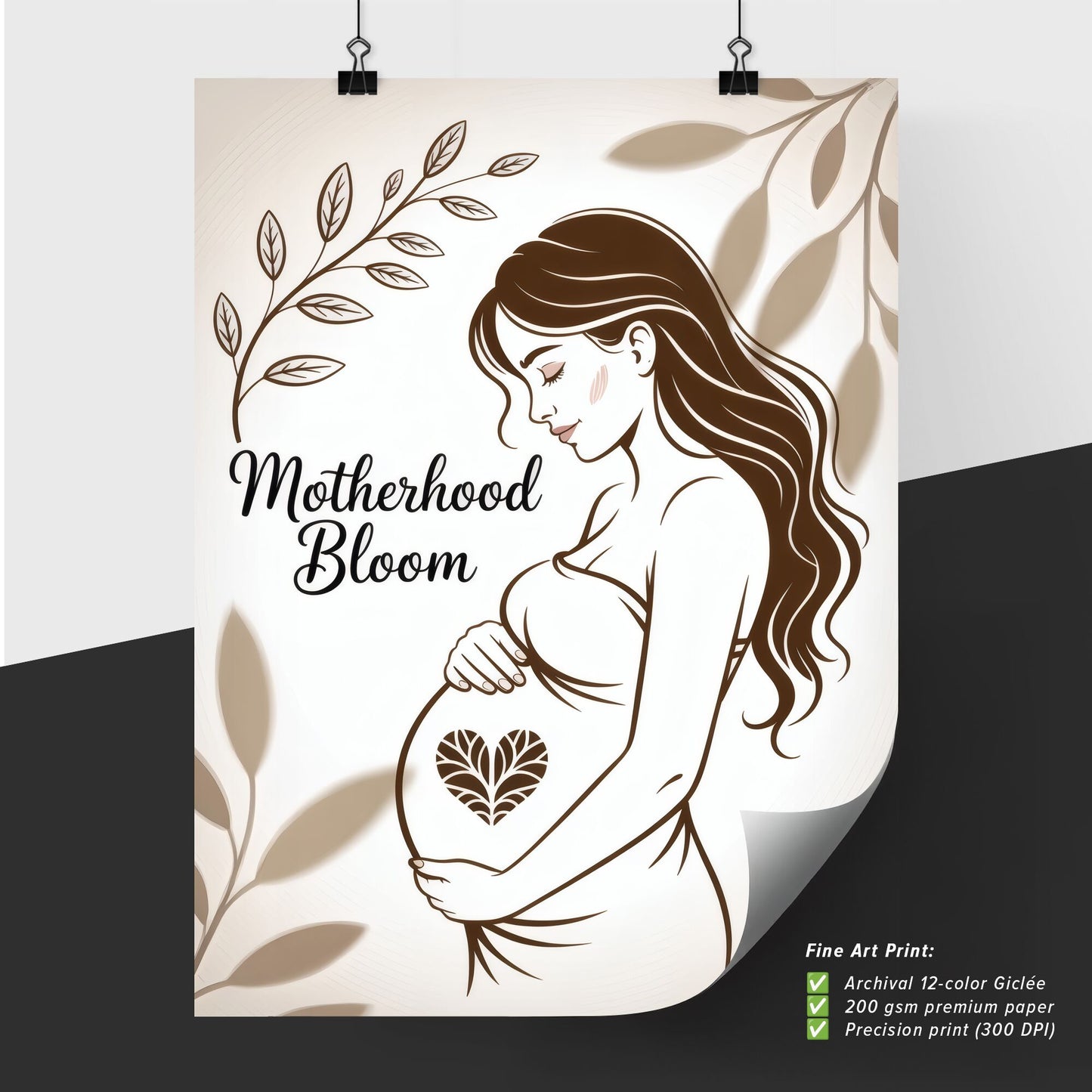 Embracing the Journey of Motherhood: A Serene Illustration Celebrating Pregnancy and New Beginnings.