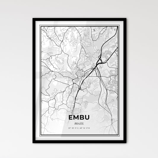 Embu Brazil - Scandinavian Style City Map for Modern Home Decor