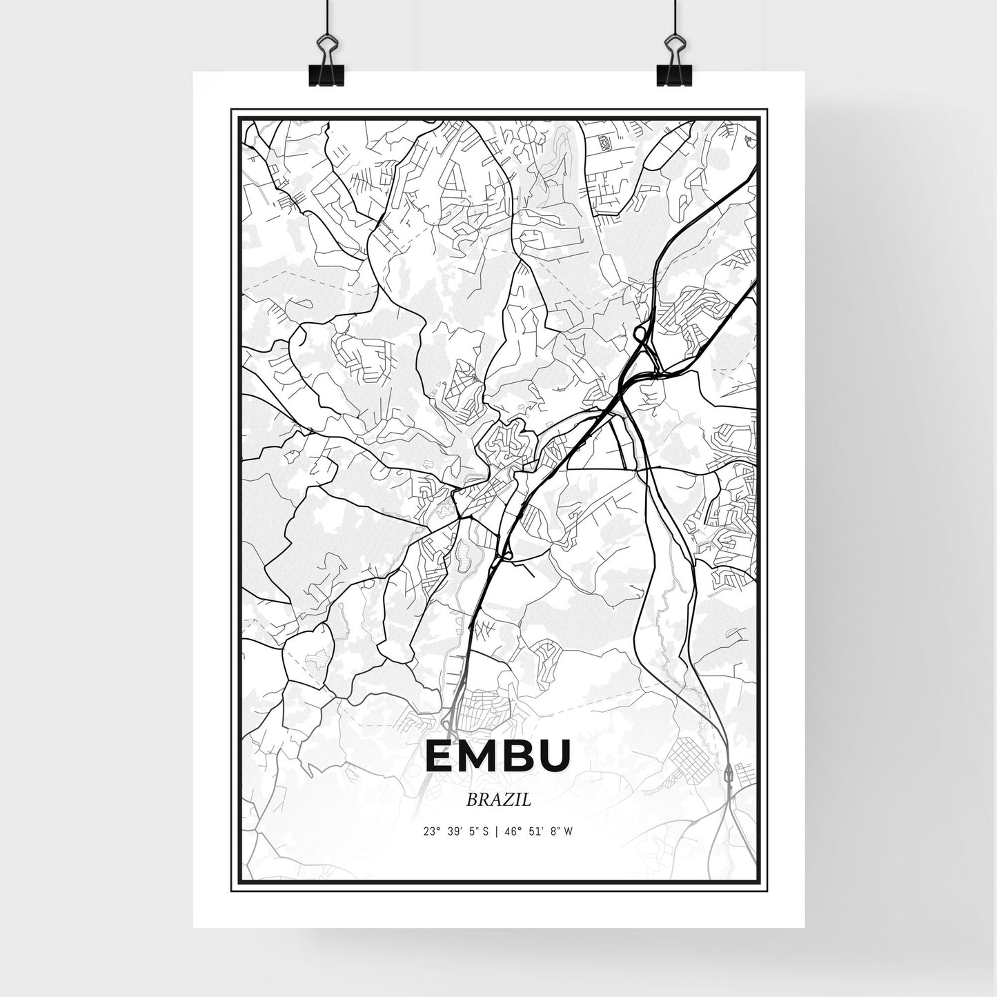 Embu Brazil - Premium City Map Poster