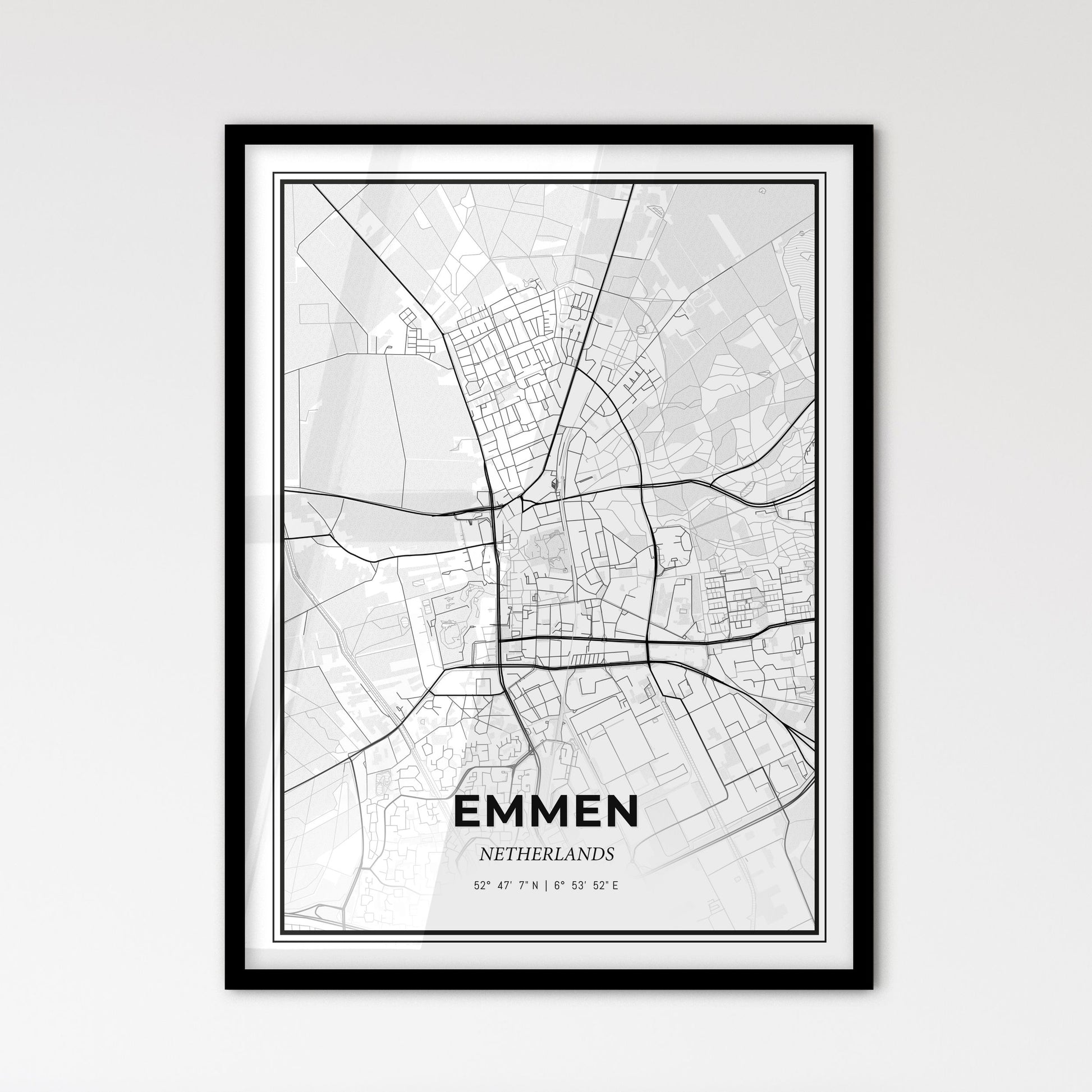  Emmen Netherlands - Scandinavian Style City Map for Modern Home Decor