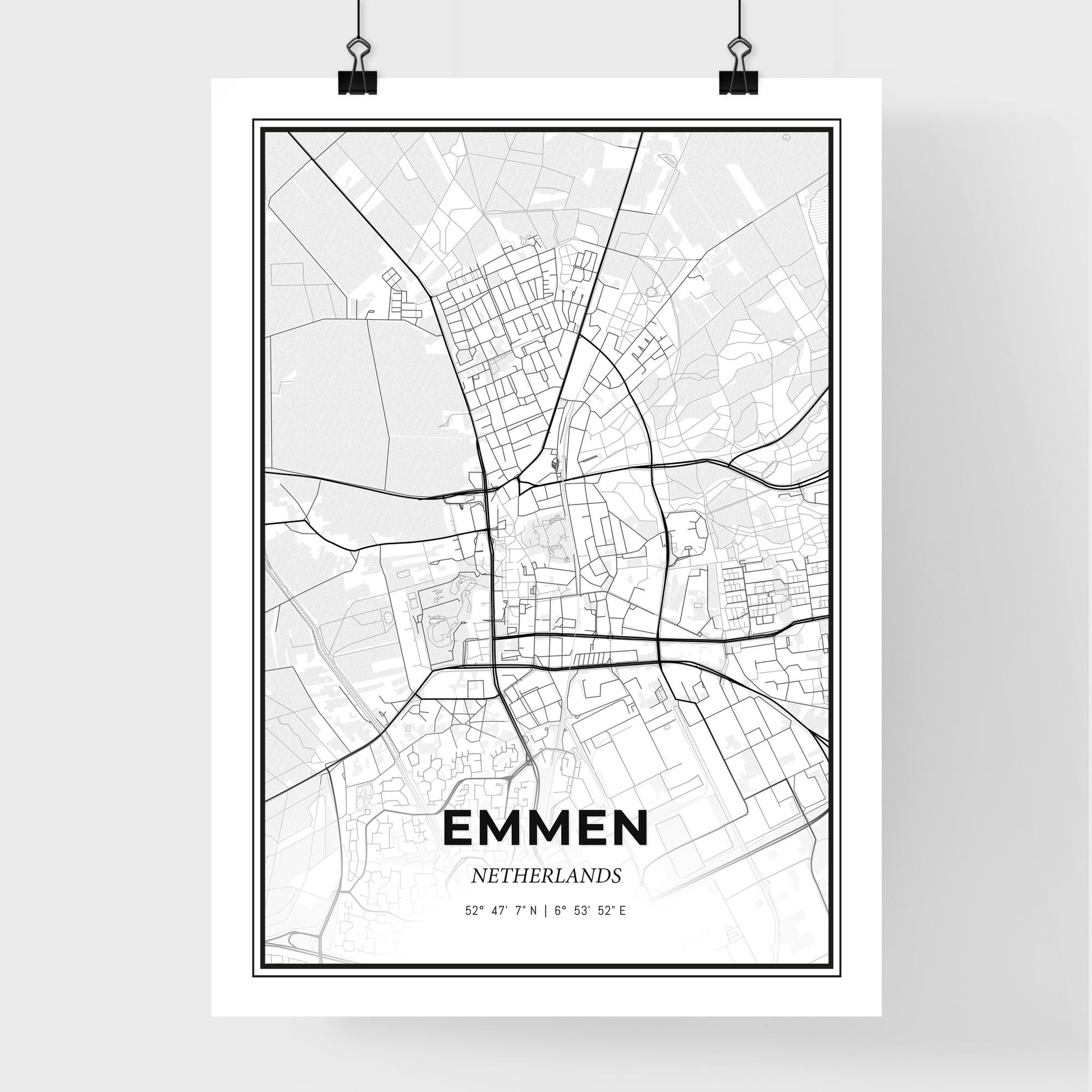  Emmen Netherlands - Premium City Map Poster