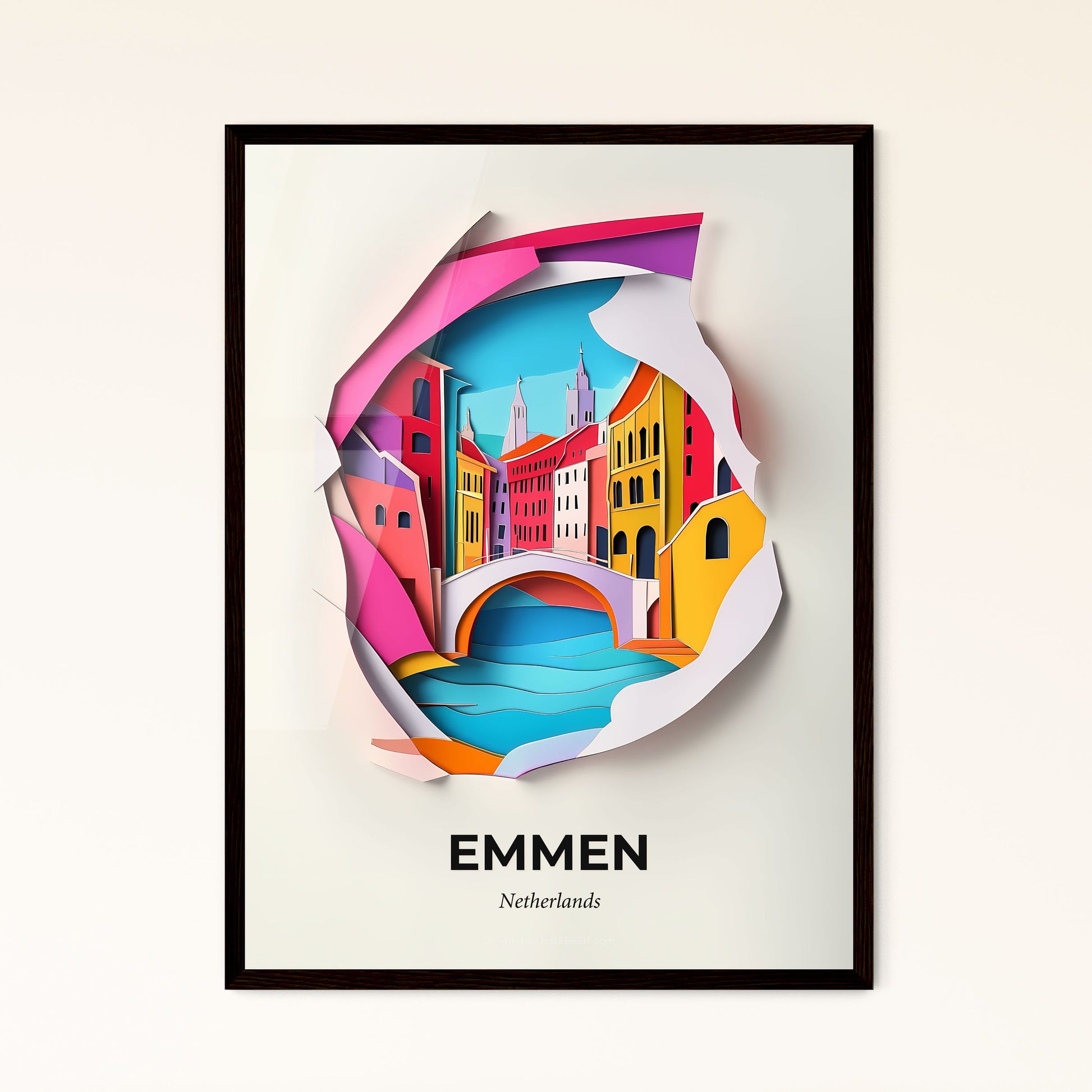 Vivid Emmen, Netherlands - a paper cut of a city with a bridge