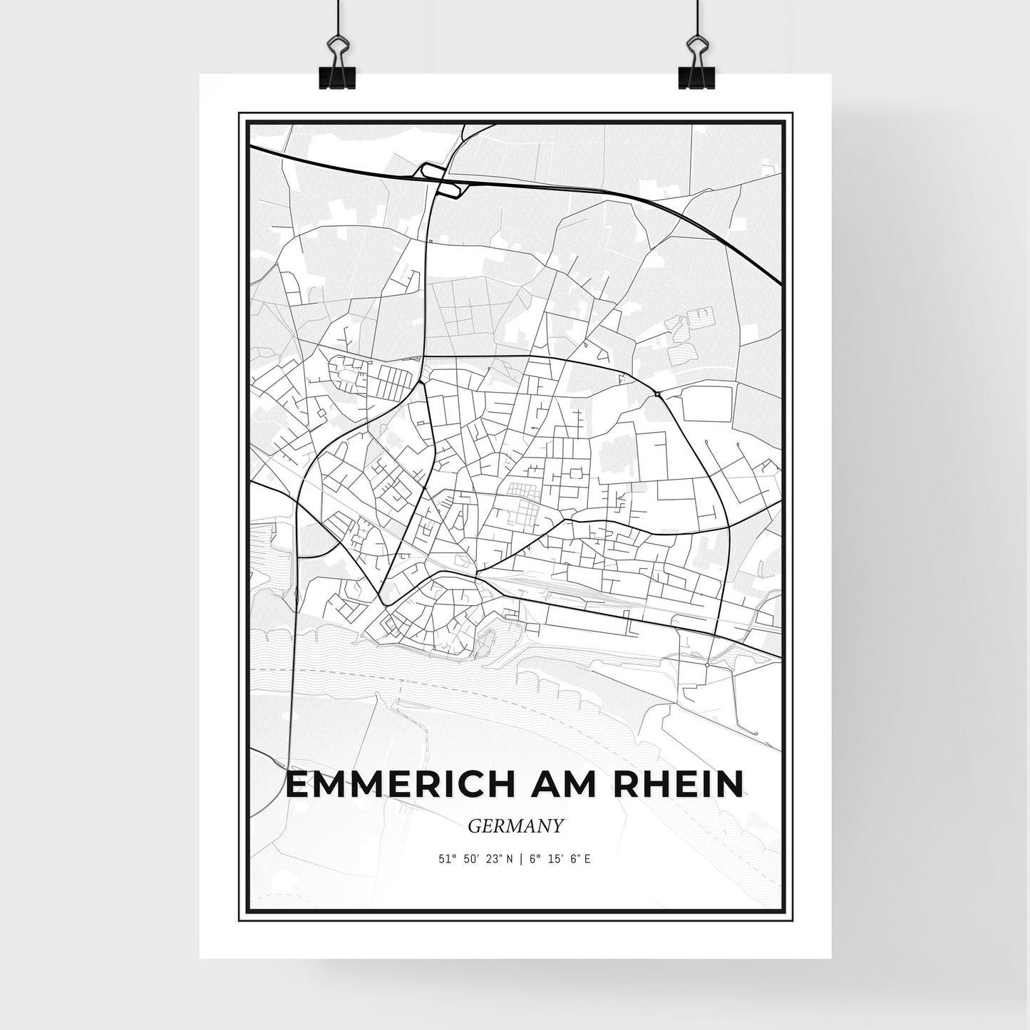 Emmerich am Rhein Germany - Premium City Map Poster