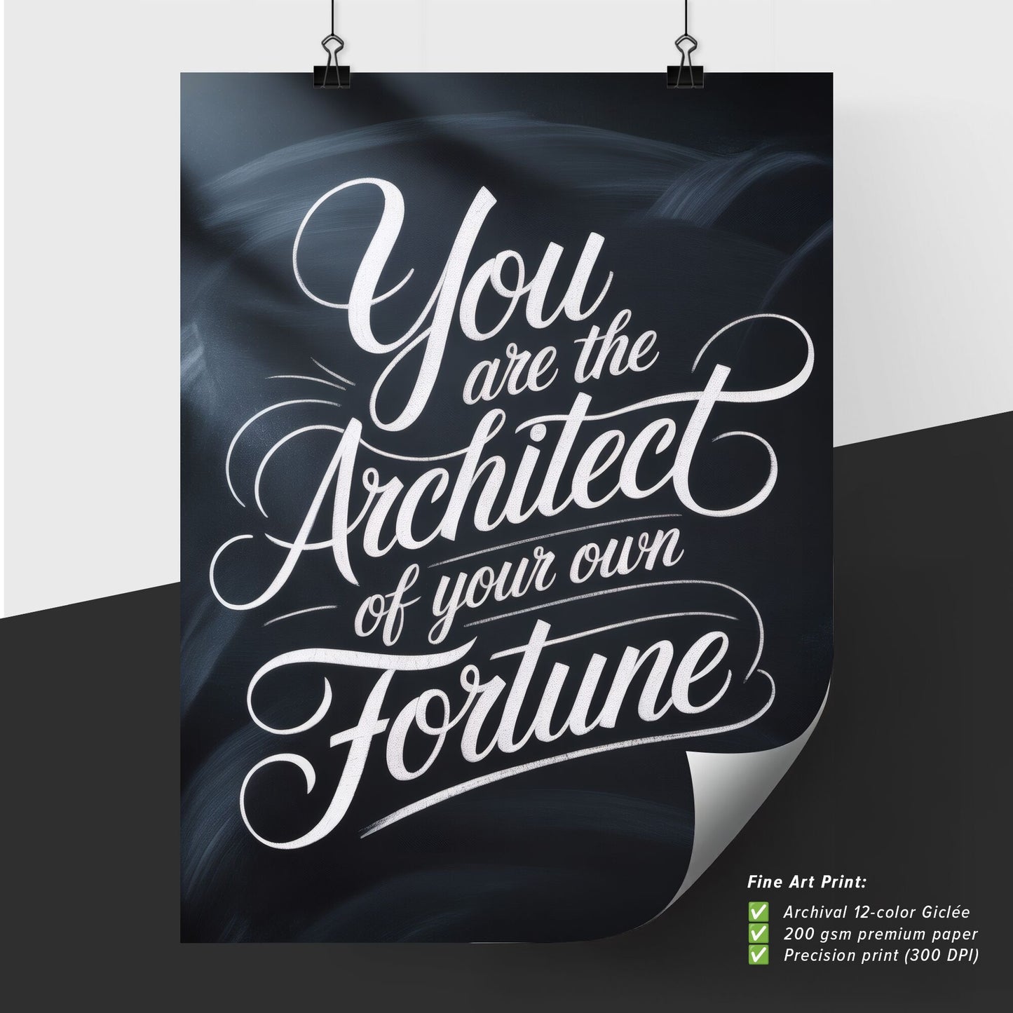 Empowering Quote: You Are the Architect of Your Own Fortune - Inspirational Hand-Lettered Design.