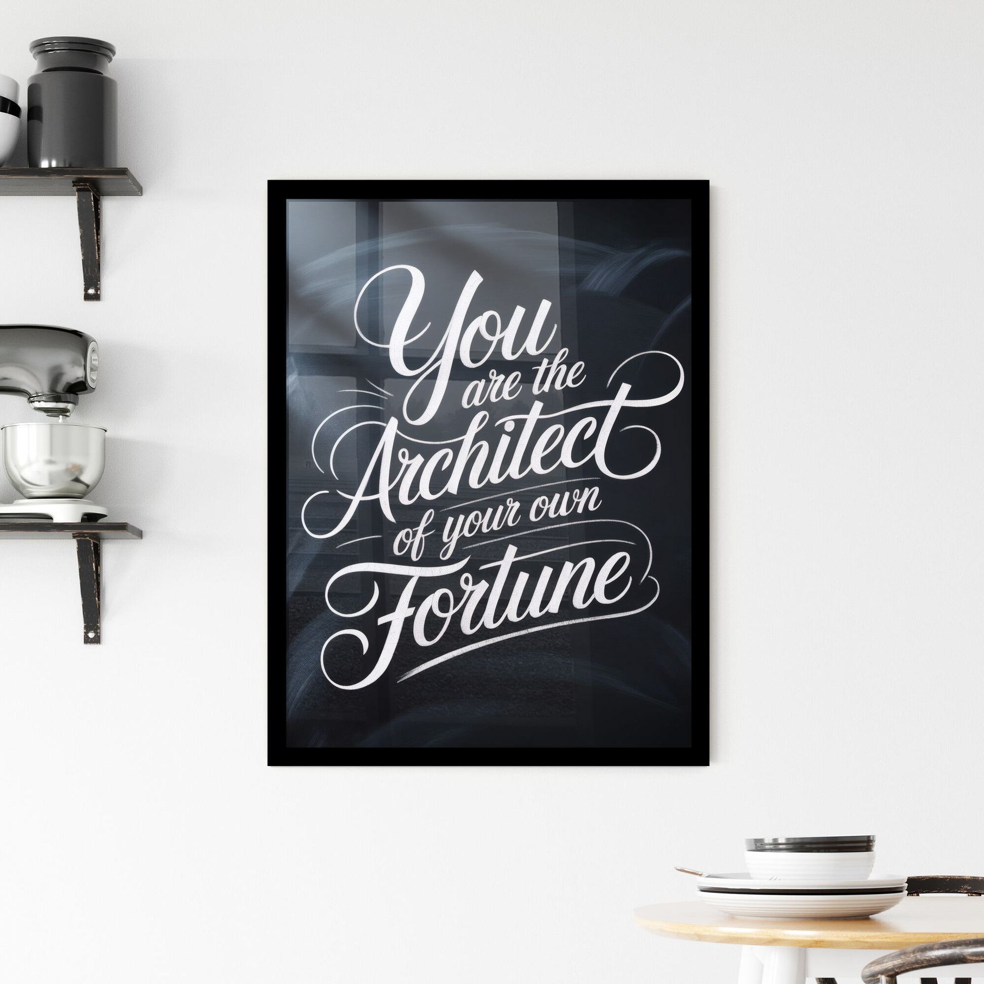 Empowering Quote: You Are the Architect of Your Own Fortune - Inspirational Hand-Lettered Design. Framed Print