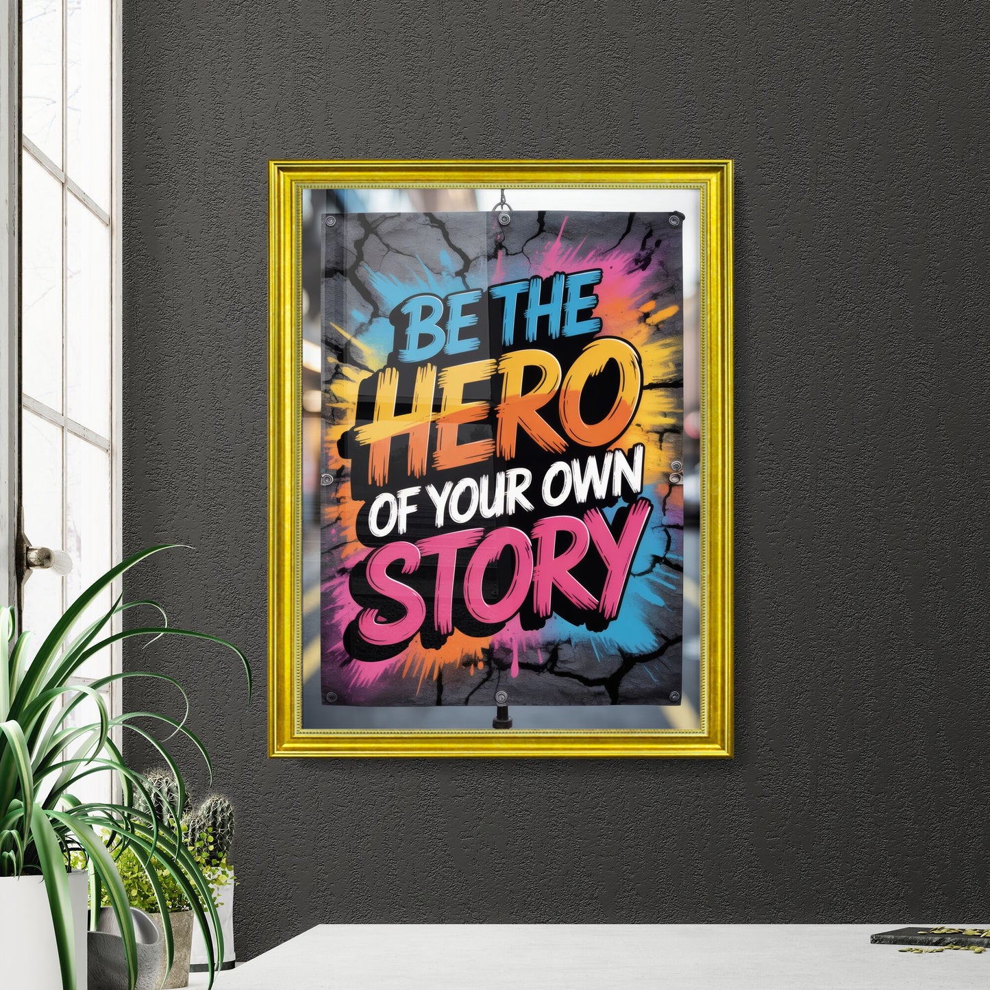 Empowering Street Art: Be the Hero of Your Own Story with Vibrant Colors and Inspiring Messages.