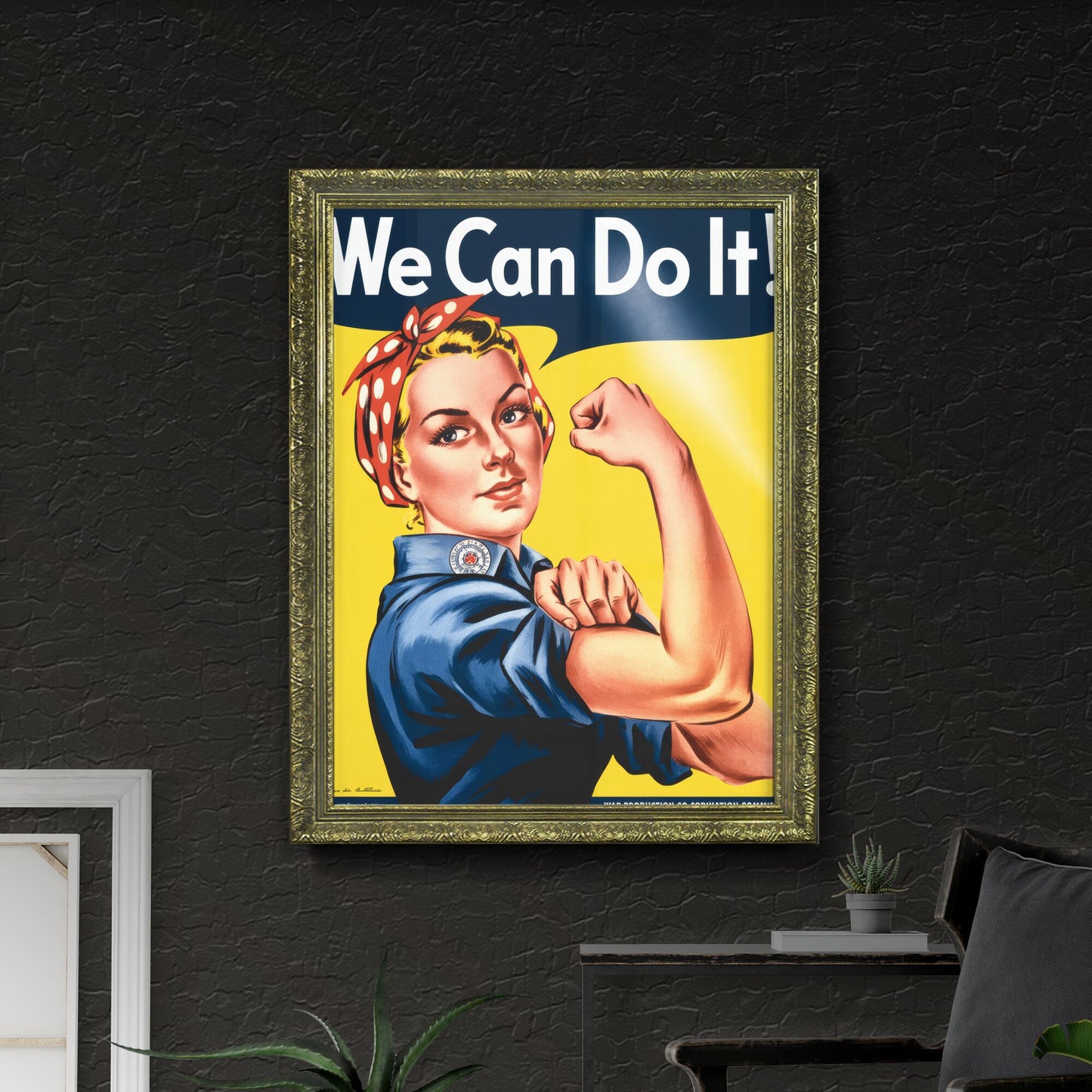Empowering Women: Vintage Rosie the Riveter Symbolizing Strength and Determination in the Workforce.