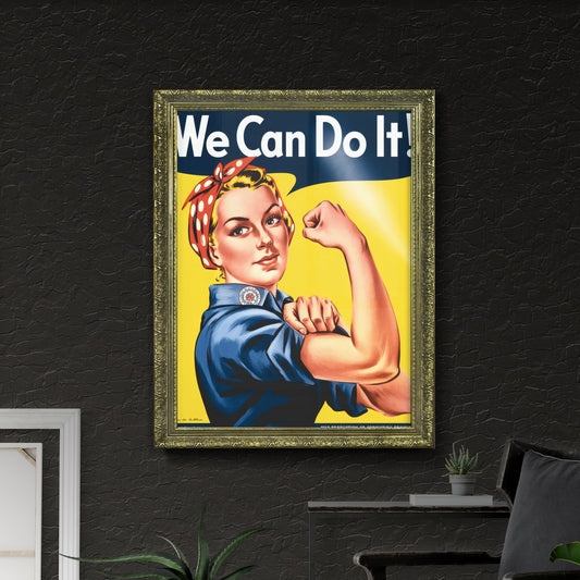 Empowering Women: Vintage Rosie the Riveter Symbolizing Strength and Determination in the Workforce.