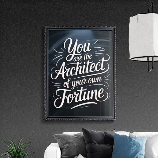 Empowerment Quote: You Are the Architect of Your Own Fortune in Stylish Typography.