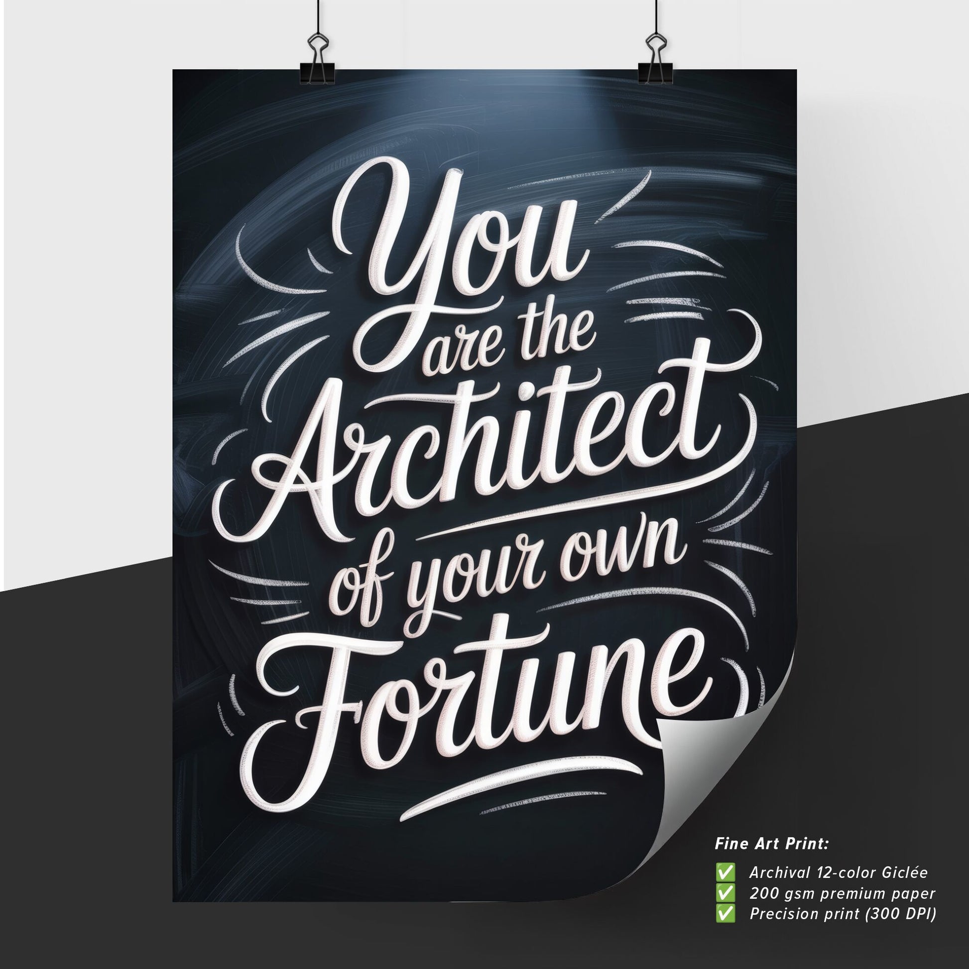 Empowerment Quote: You Are the Architect of Your Own Fortune in Stylish Typography.