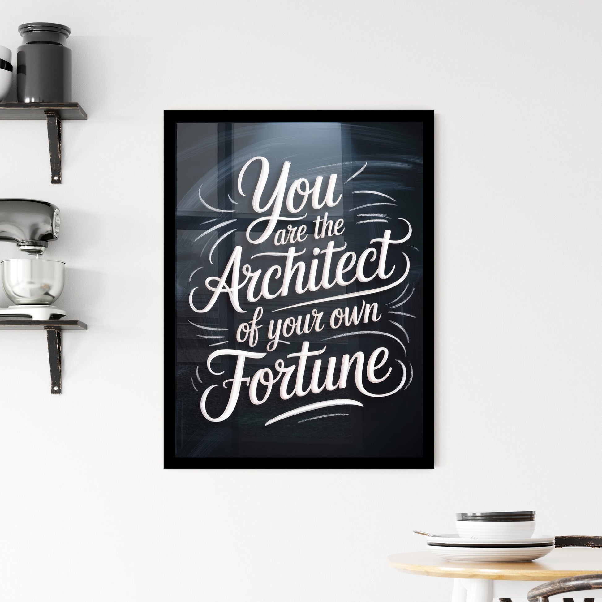 Empowerment Quote: You Are the Architect of Your Own Fortune in Stylish Typography. Framed Print