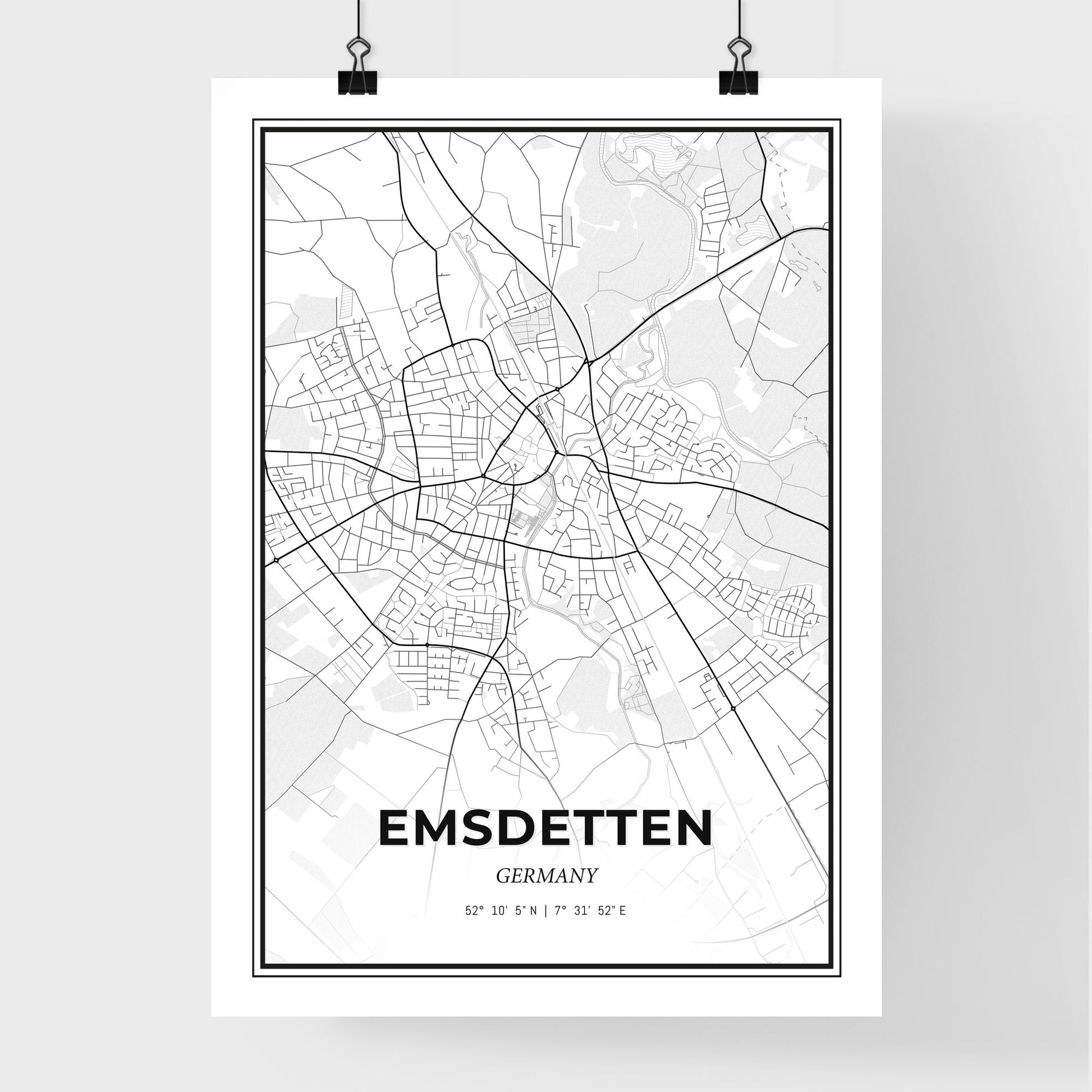 Emsdetten Germany - Premium City Map Poster