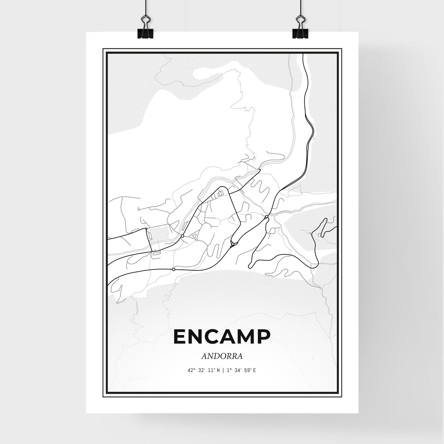 Encamp Andorra - Premium City Map Poster