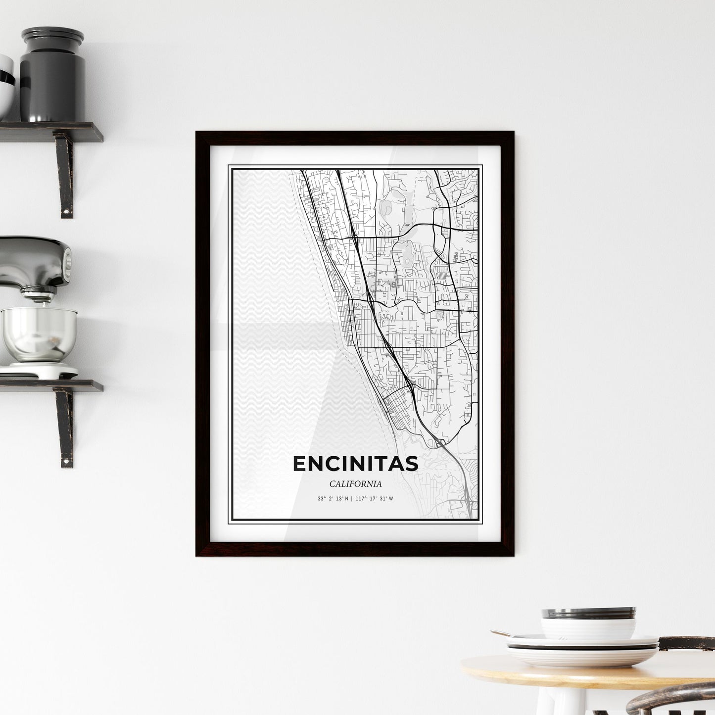 Encinitas California - Minimal City Map