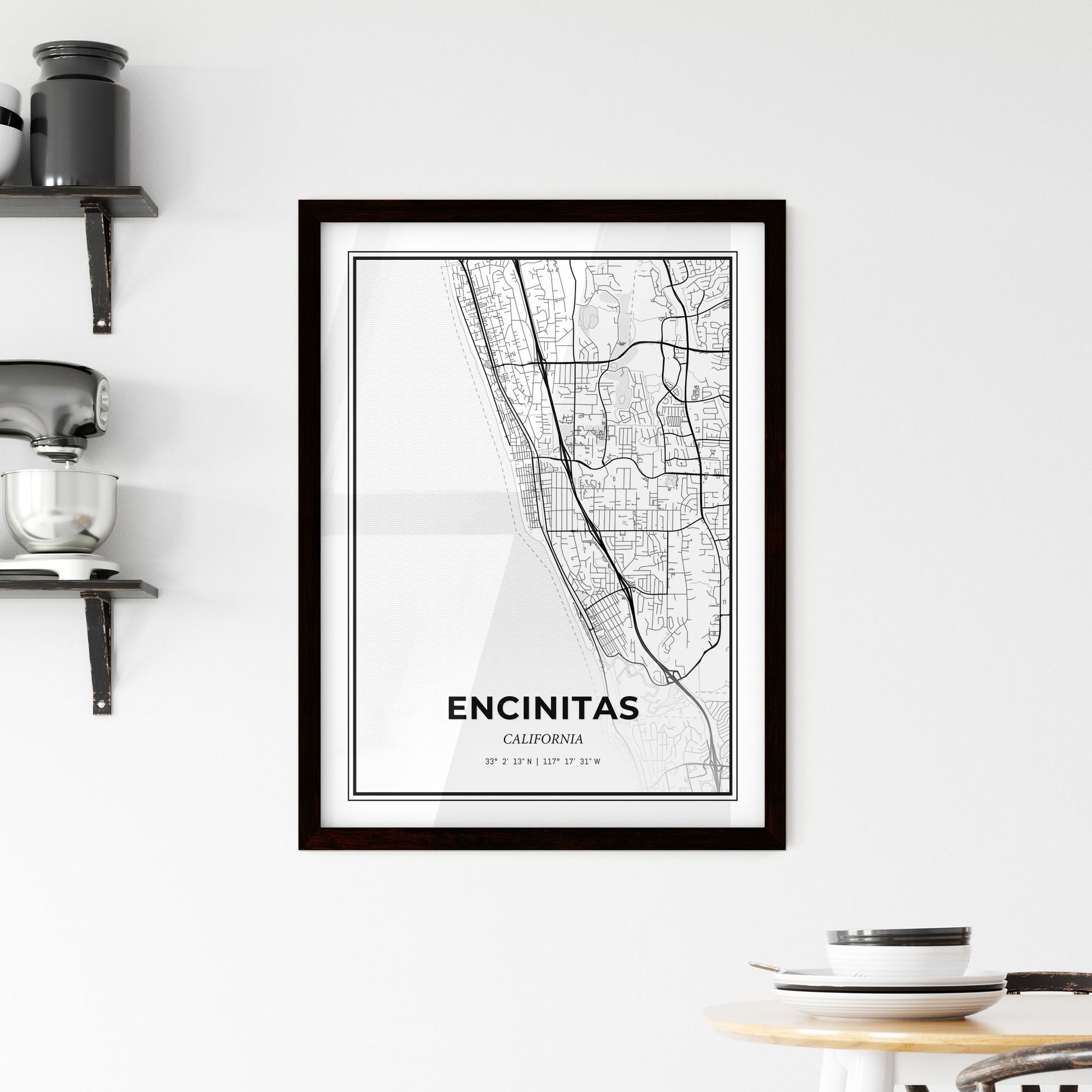 Encinitas California - Minimal City Map