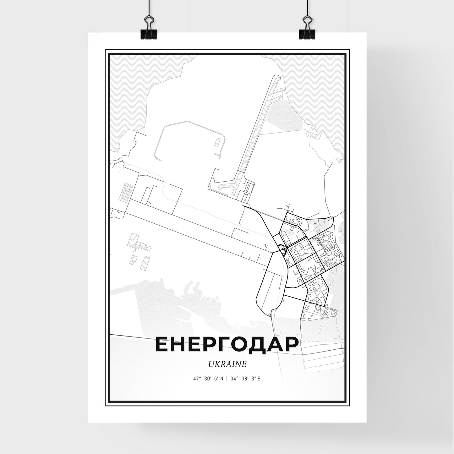 Enerhodar Ukraine - Premium City Map Poster