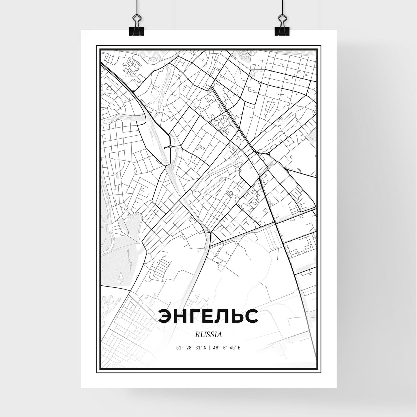 Engels Russia - Premium City Map Poster