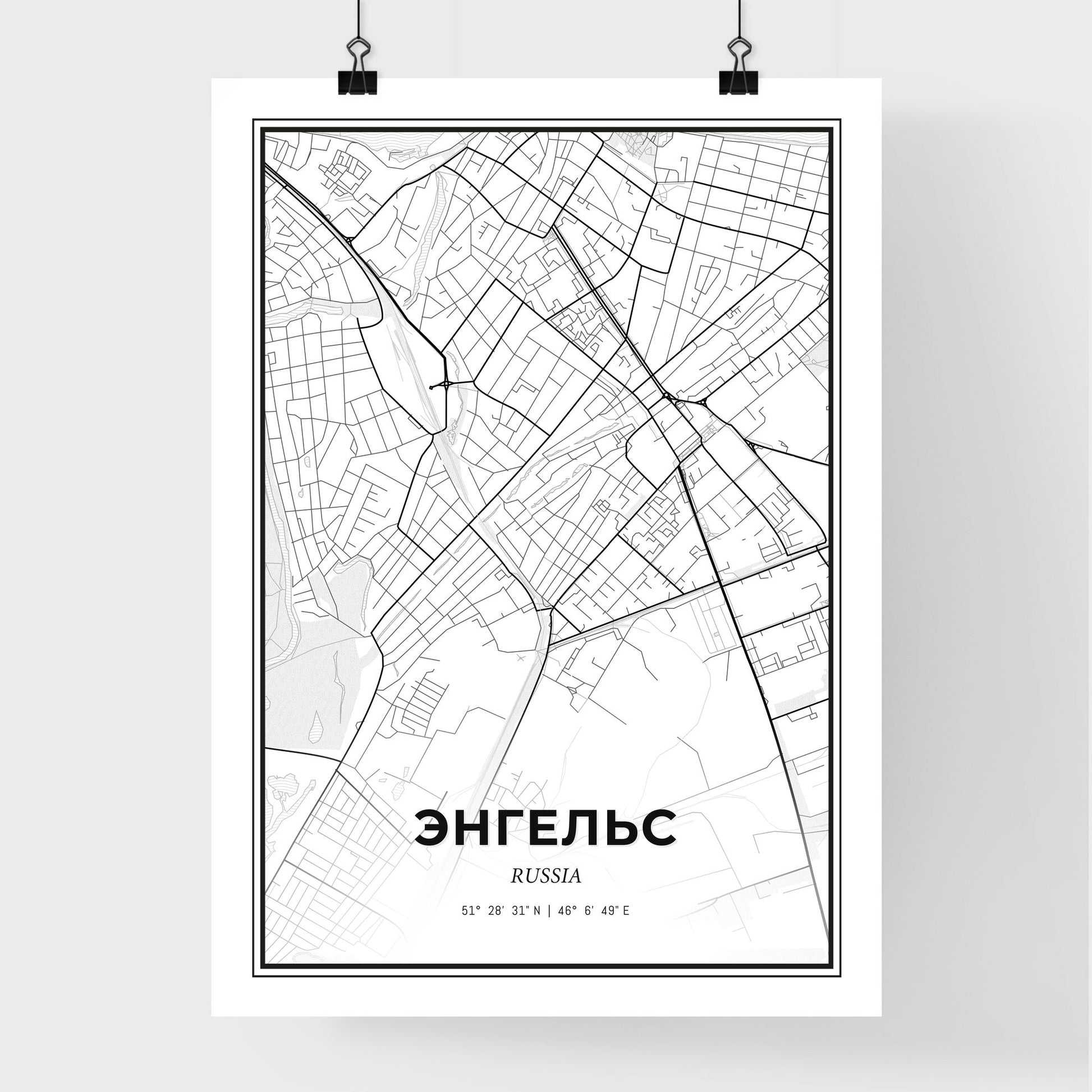 Engels Russia - Premium City Map Poster