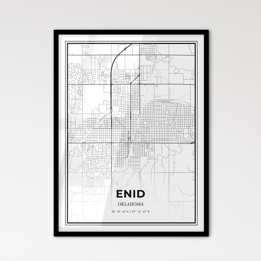 Enid Oklahoma - Scandinavian Style City Map for Modern Home Decor