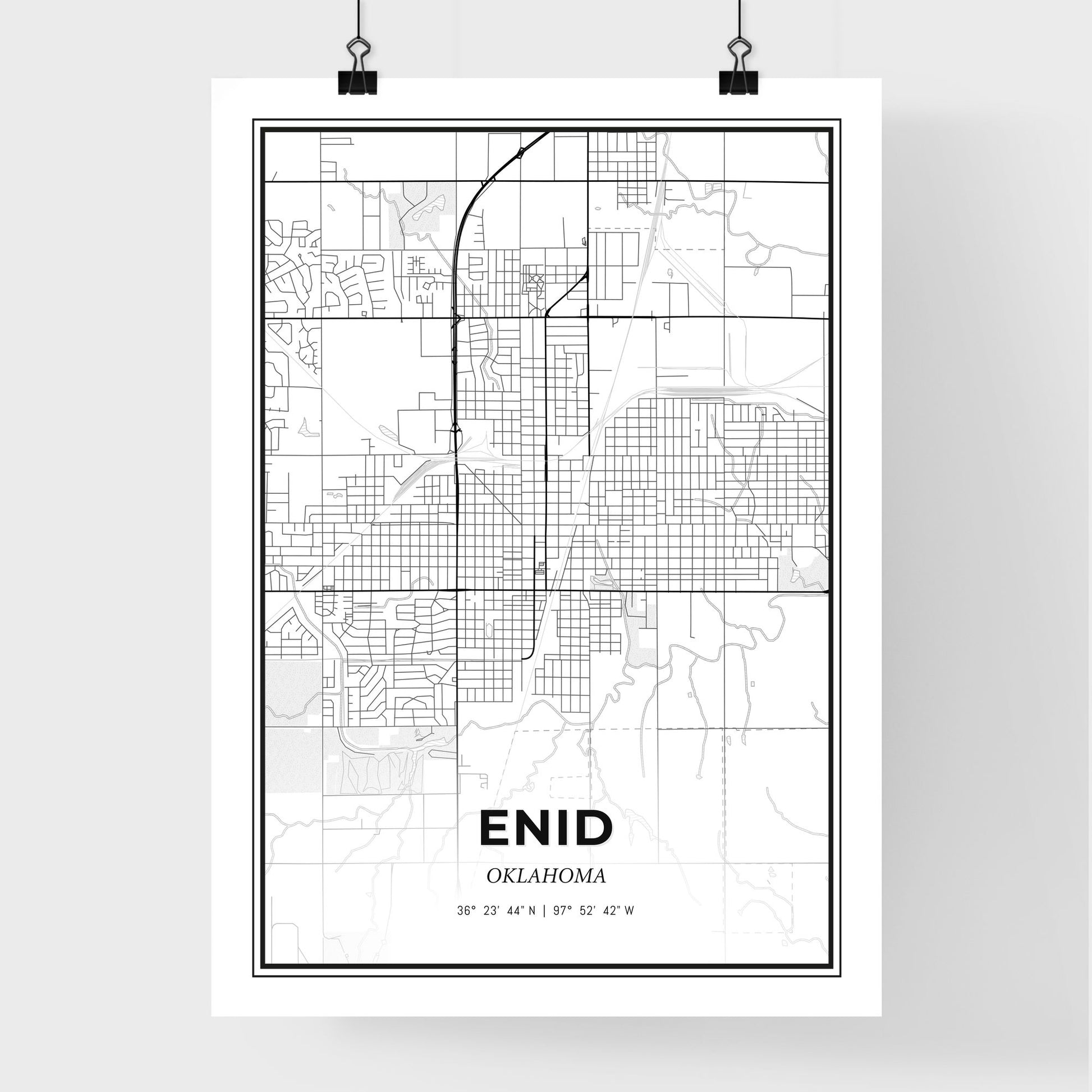 Enid Oklahoma - Premium City Map Poster