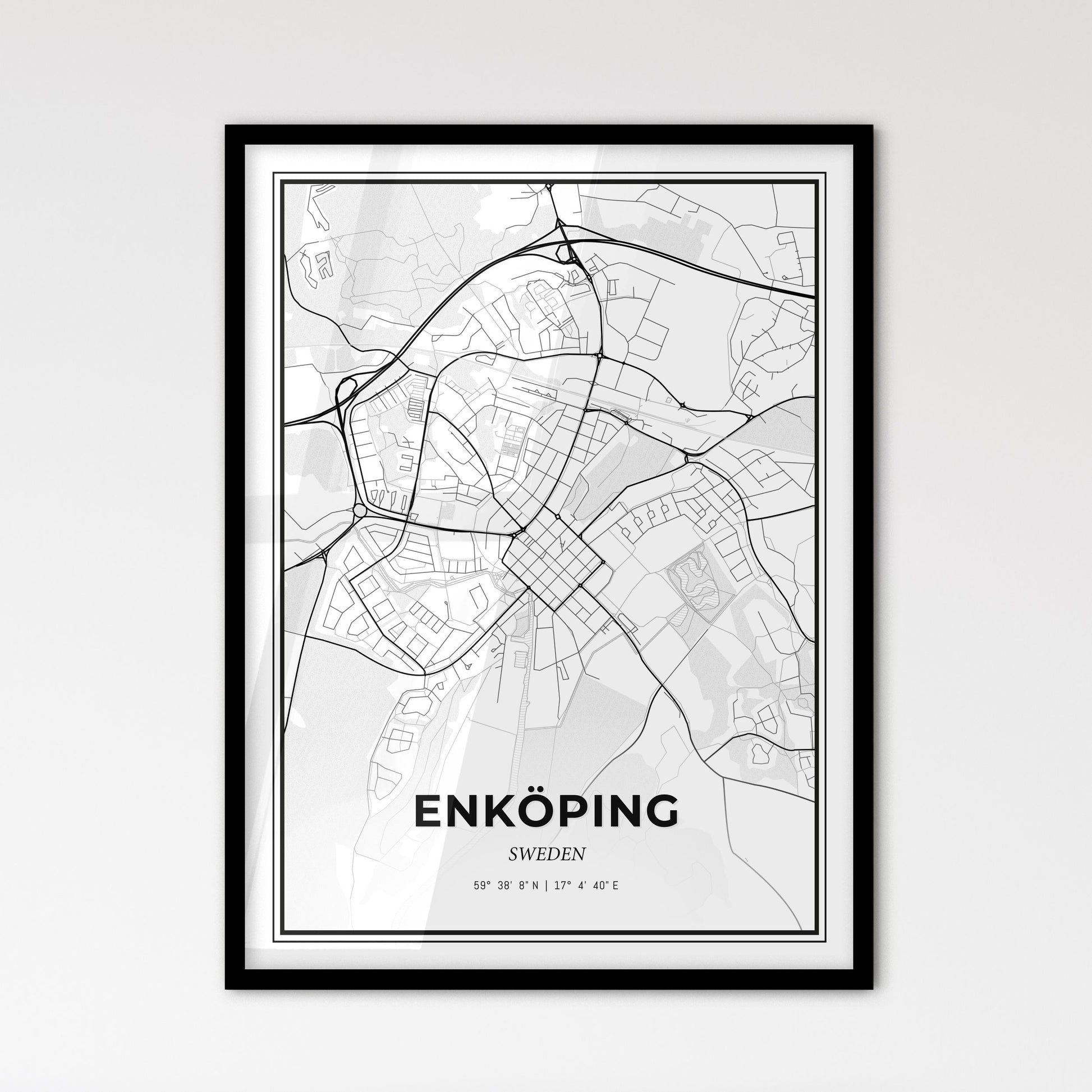 Enköping Sweden - Scandinavian Style City Map for Modern Home Decor