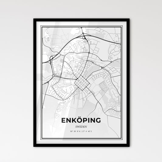 Enköping Sweden - Scandinavian Style City Map for Modern Home Decor