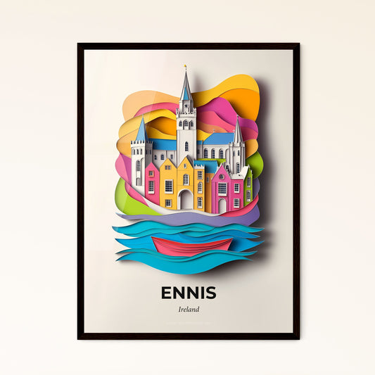 Vivid Ennis, Ireland - a paper cut of a city with a boat