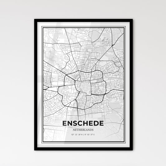  Enschede Netherlands - Scandinavian Style City Map for Modern Home Decor