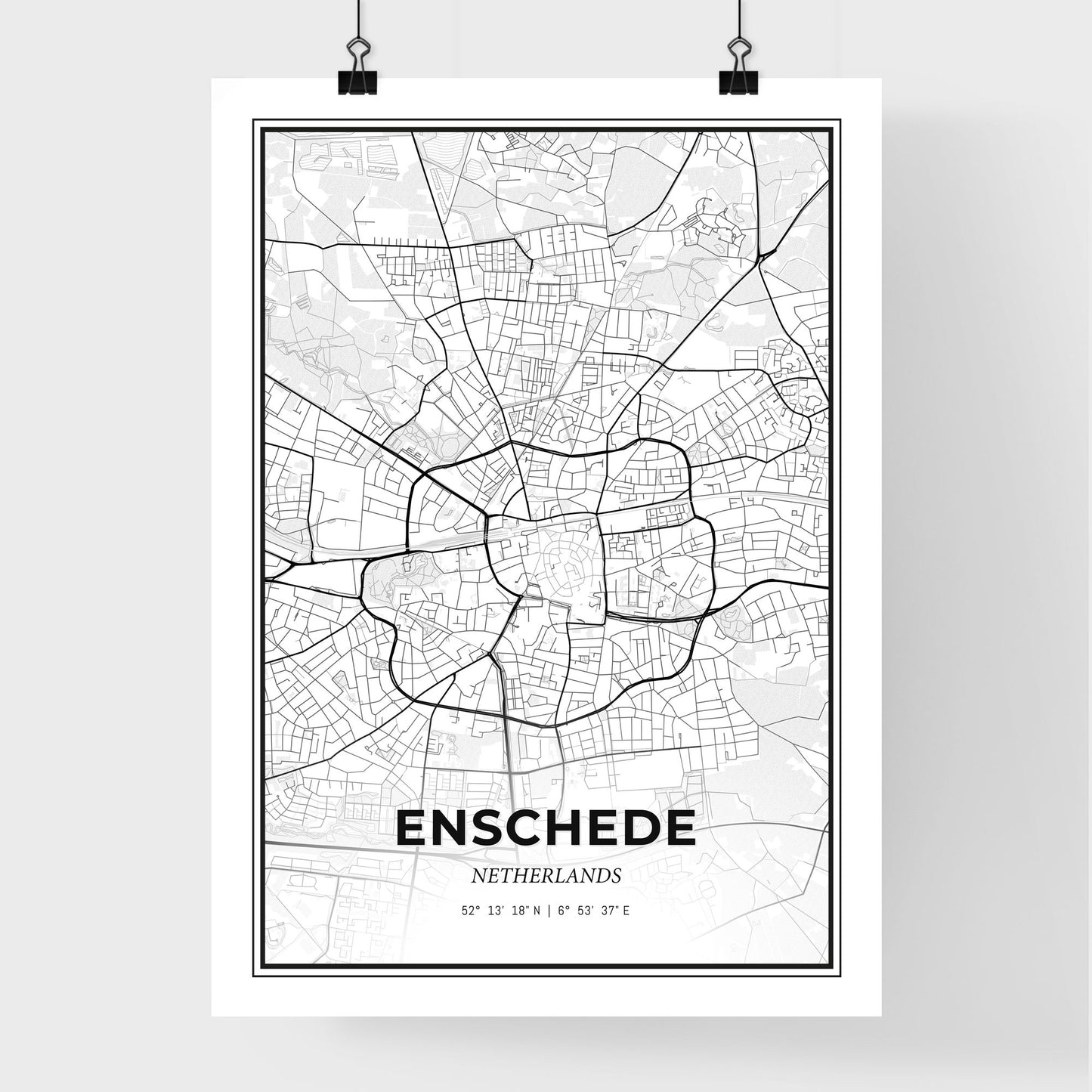  Enschede Netherlands - Premium City Map Poster