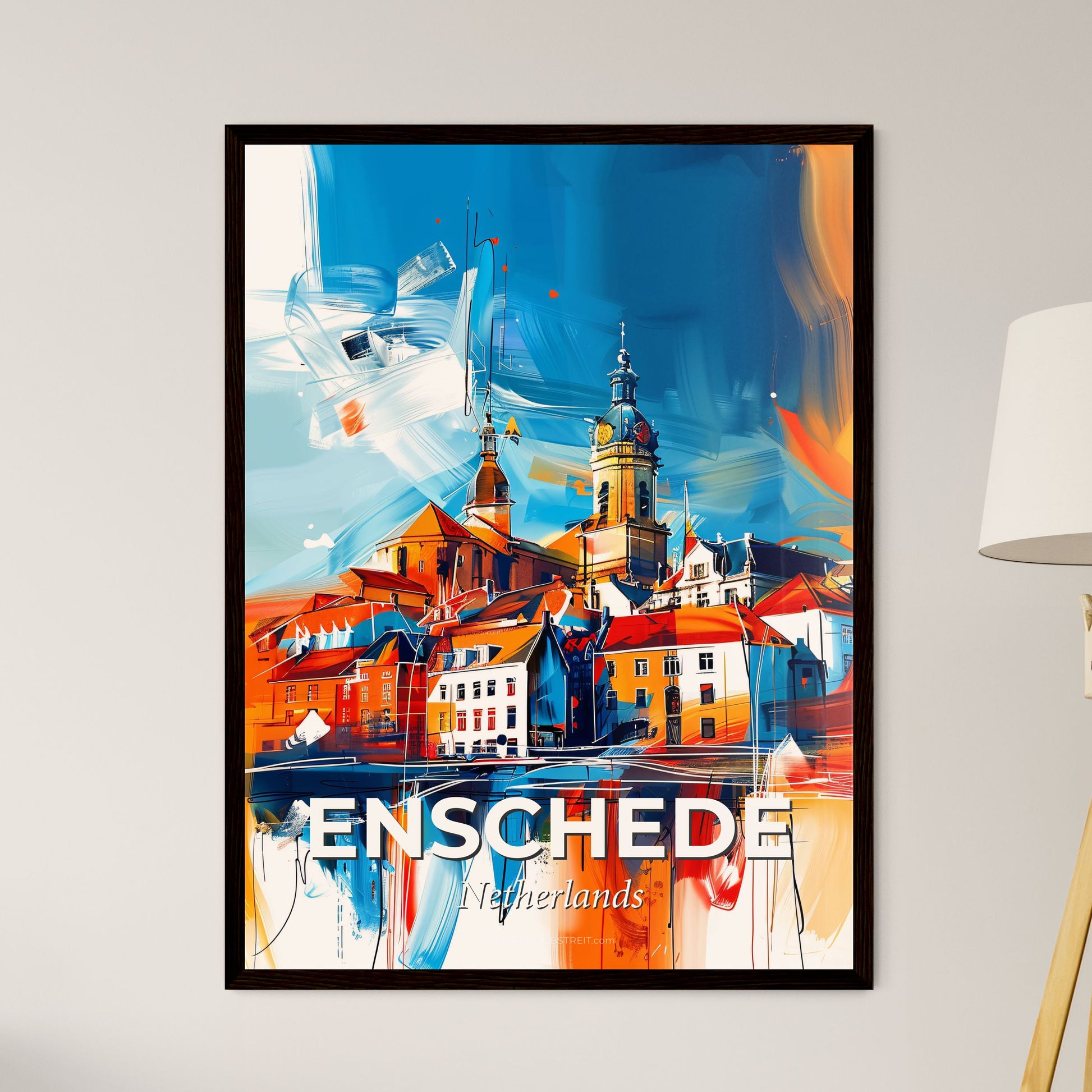 Vibrant Enschede, Netherlands - A Painting Of A City