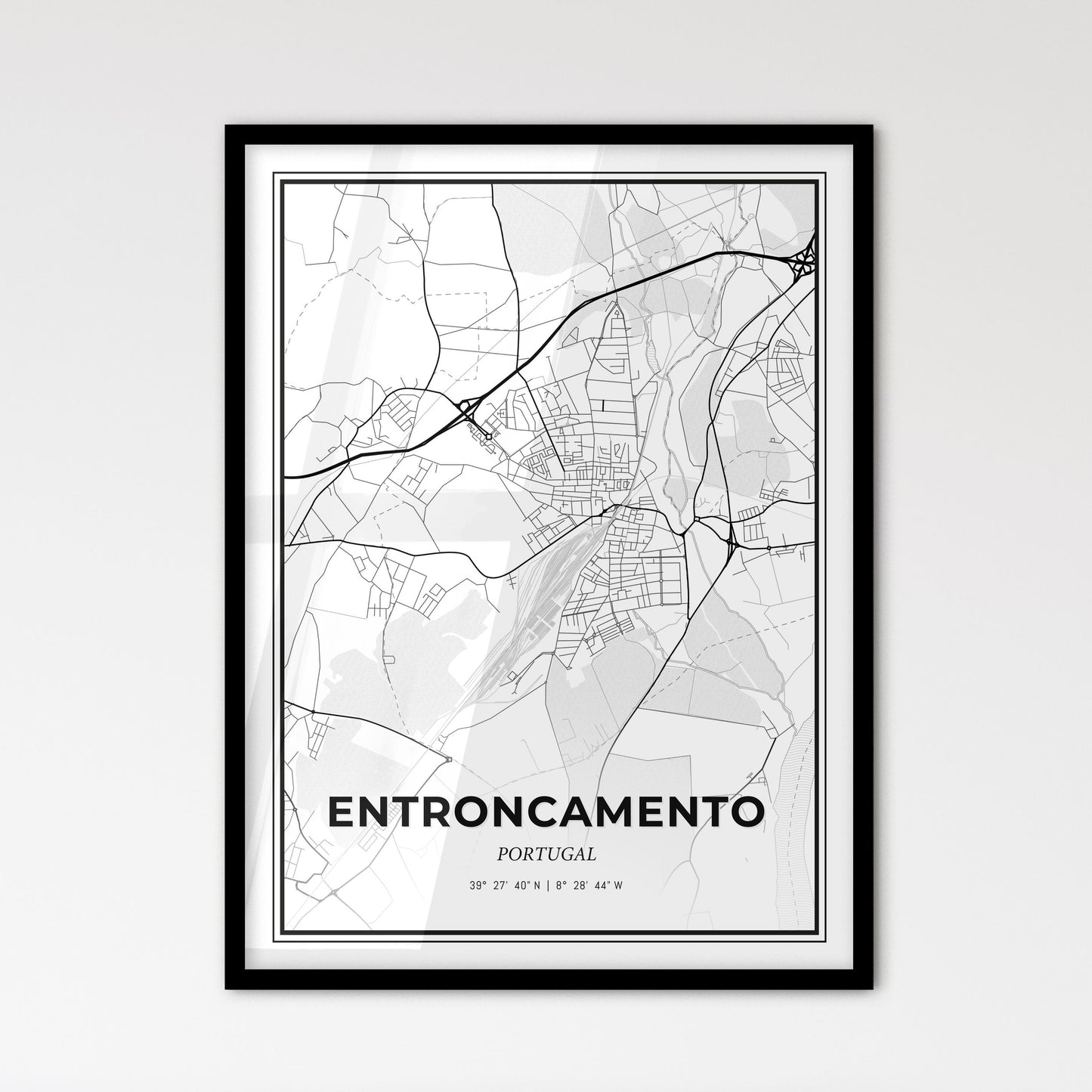 Entroncamento Portugal - Scandinavian Style City Map for Modern Home Decor