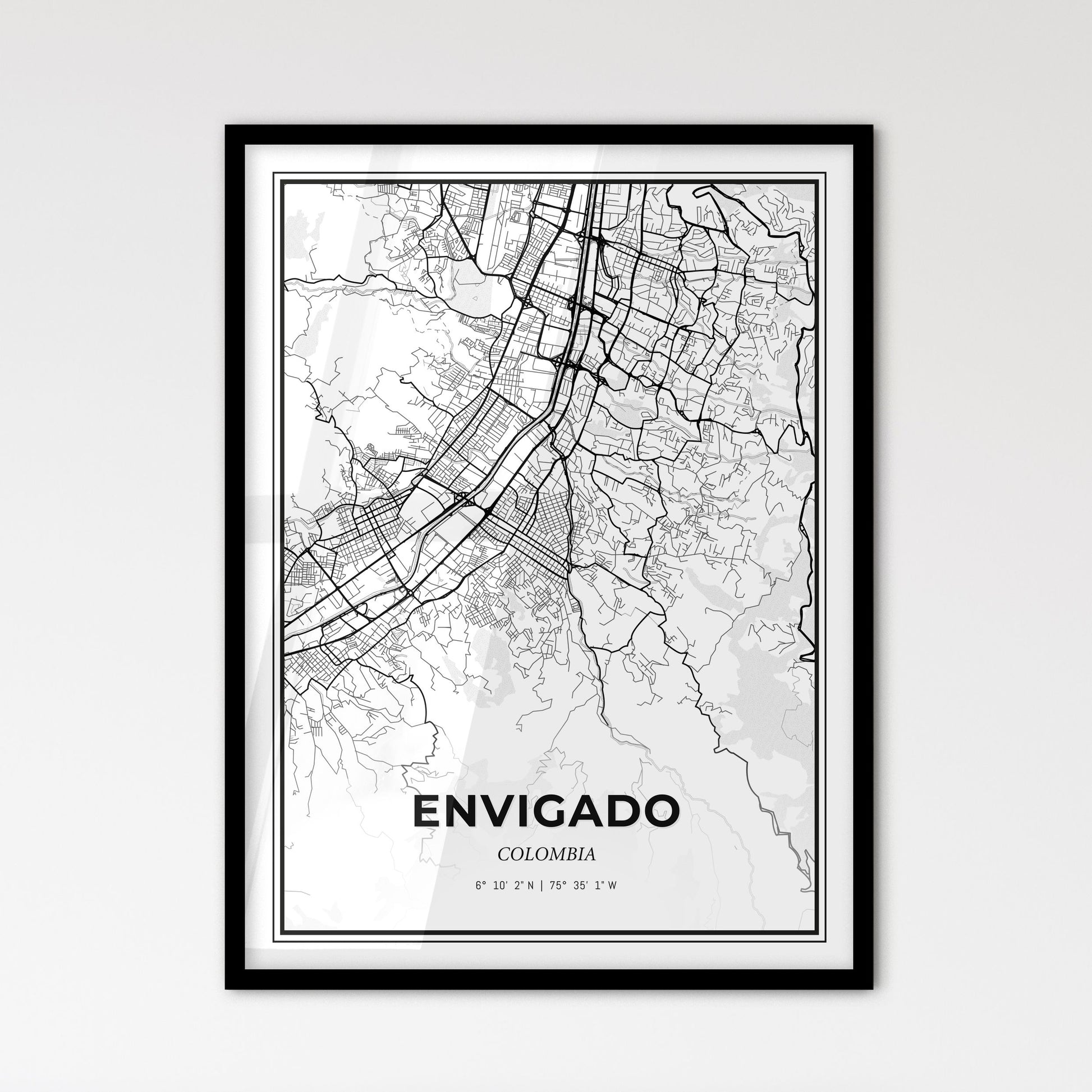 Envigado Colombia - Scandinavian Style City Map for Modern Home Decor