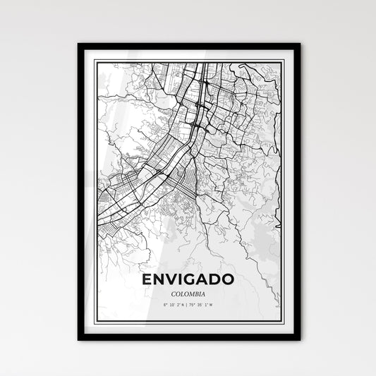 Envigado Colombia - Scandinavian Style City Map for Modern Home Decor