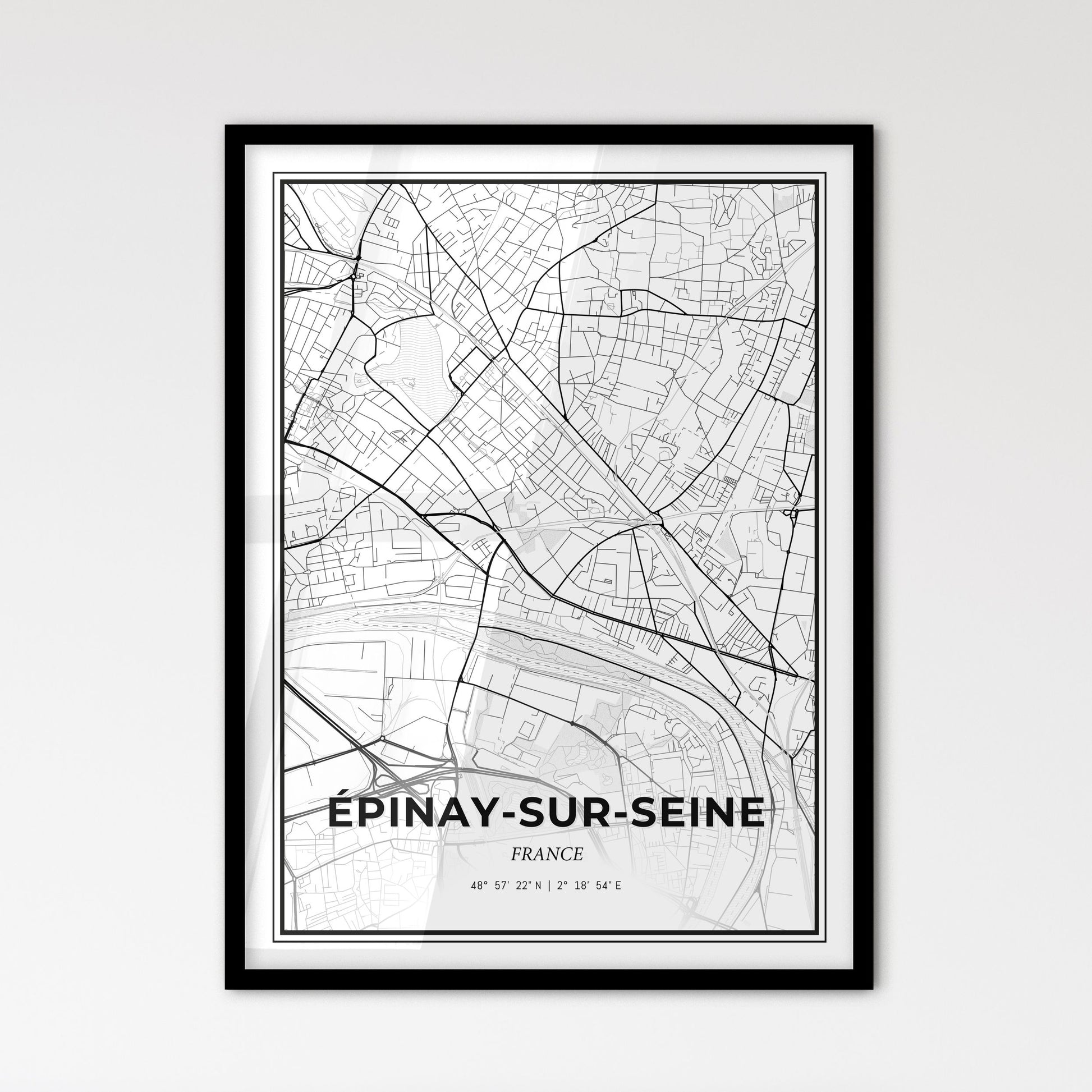 Épinay-sur-Seine France - Scandinavian Style City Map for Modern Home Decor