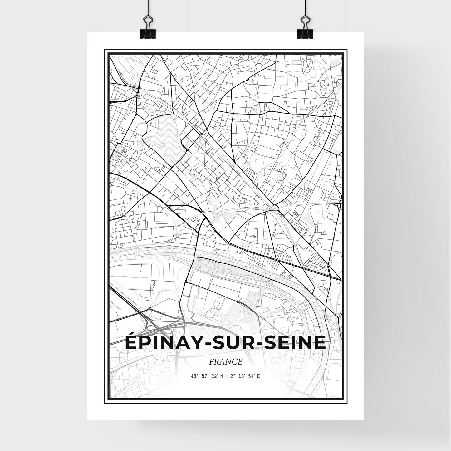 Épinay-sur-Seine France - Premium City Map Poster