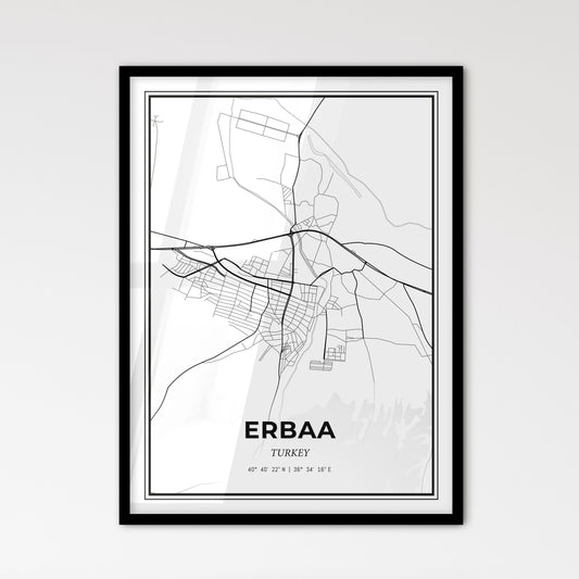 Erbaa Turkey - Scandinavian Style City Map for Modern Home Decor