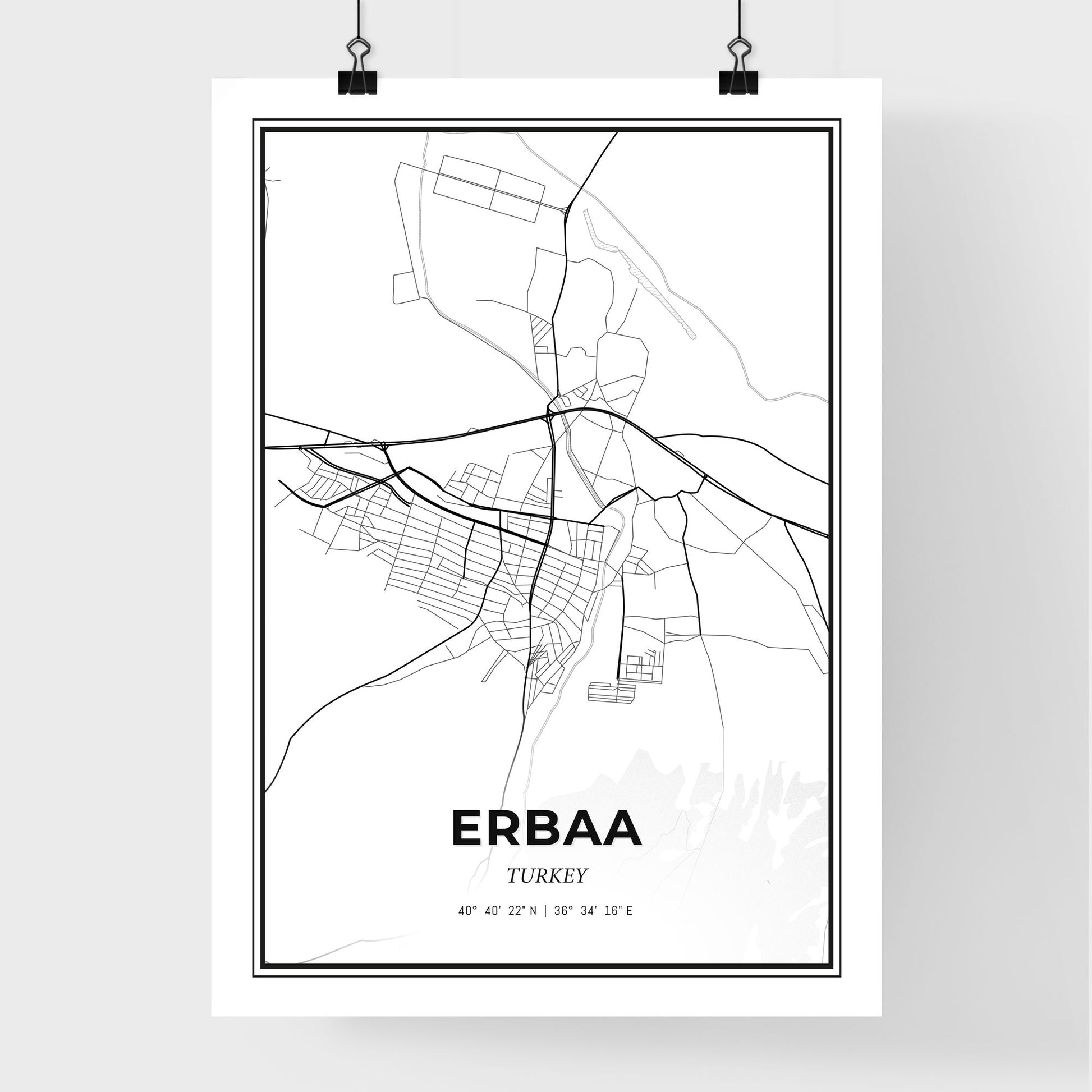 Erbaa Turkey - Premium City Map Poster