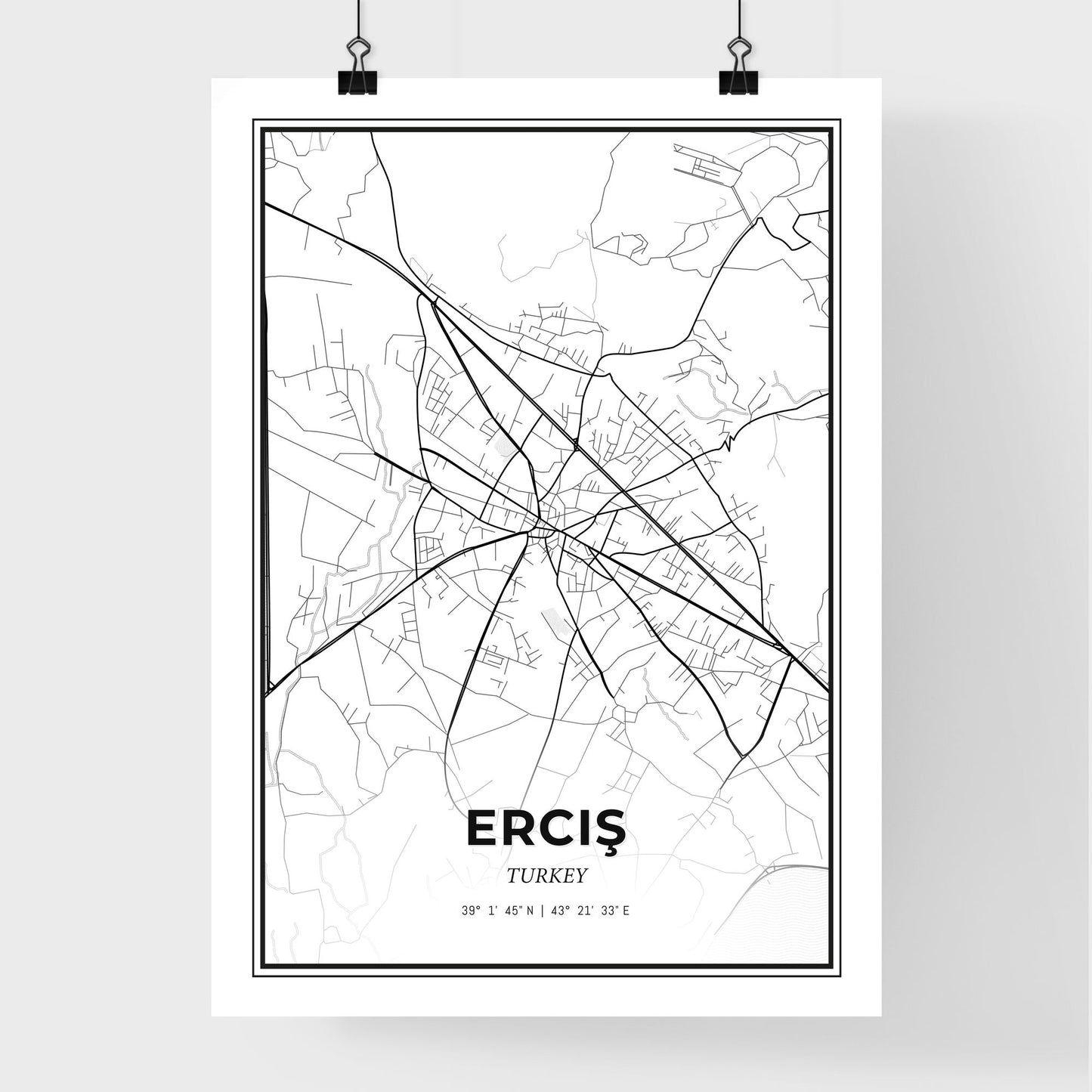 Erciş Turkey - Premium City Map Poster