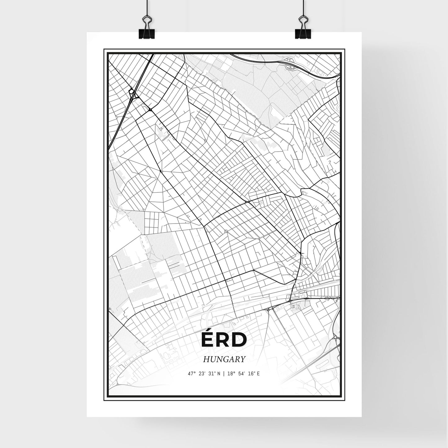 Érd Hungary - Premium City Map Poster