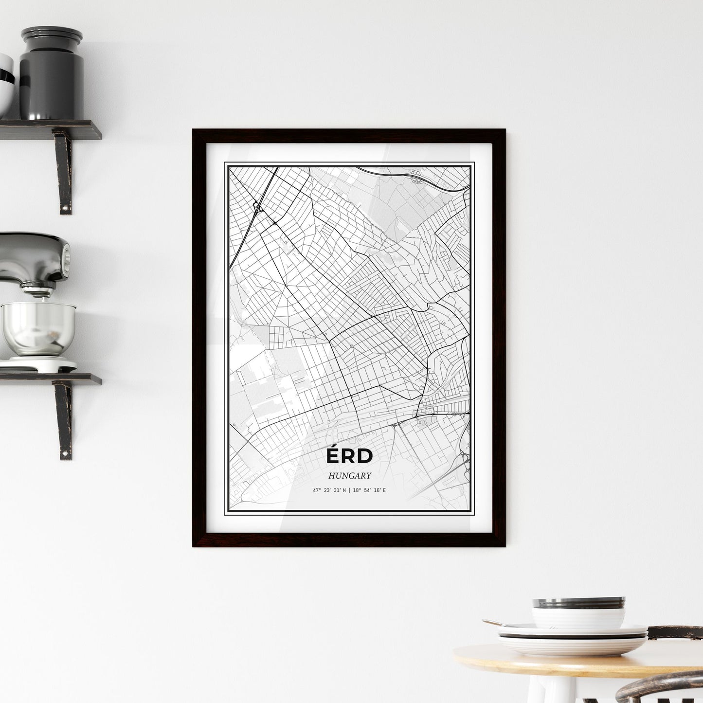 Érd Hungary - Minimal City Map