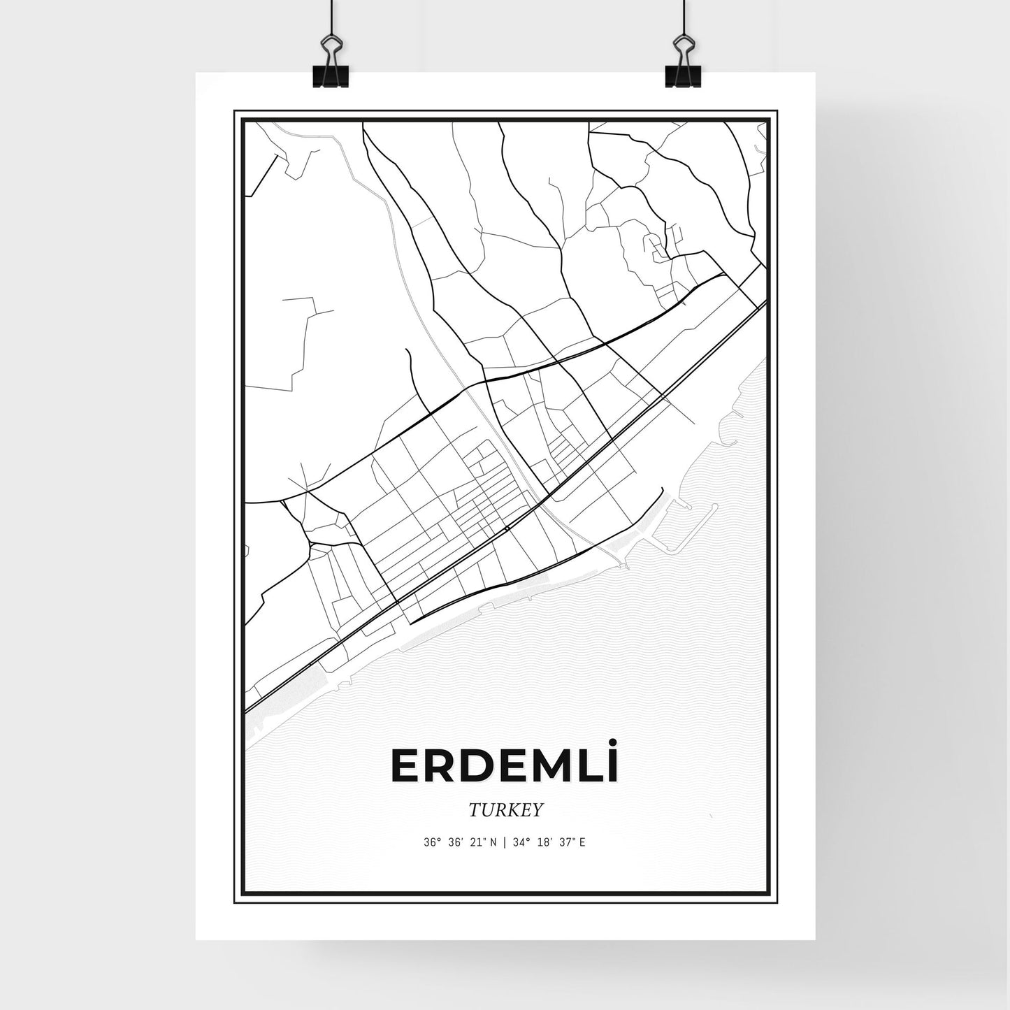 Erdemli Turkey - Premium City Map Poster