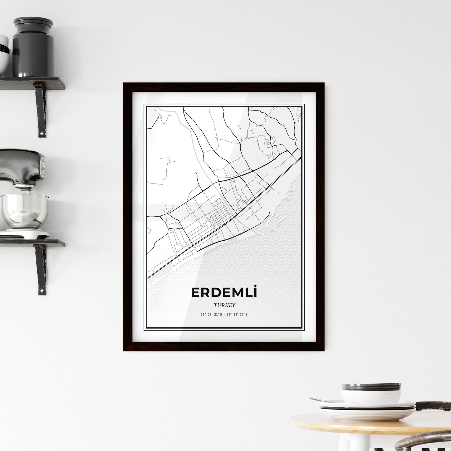 Erdemli Turkey - Minimal City Map