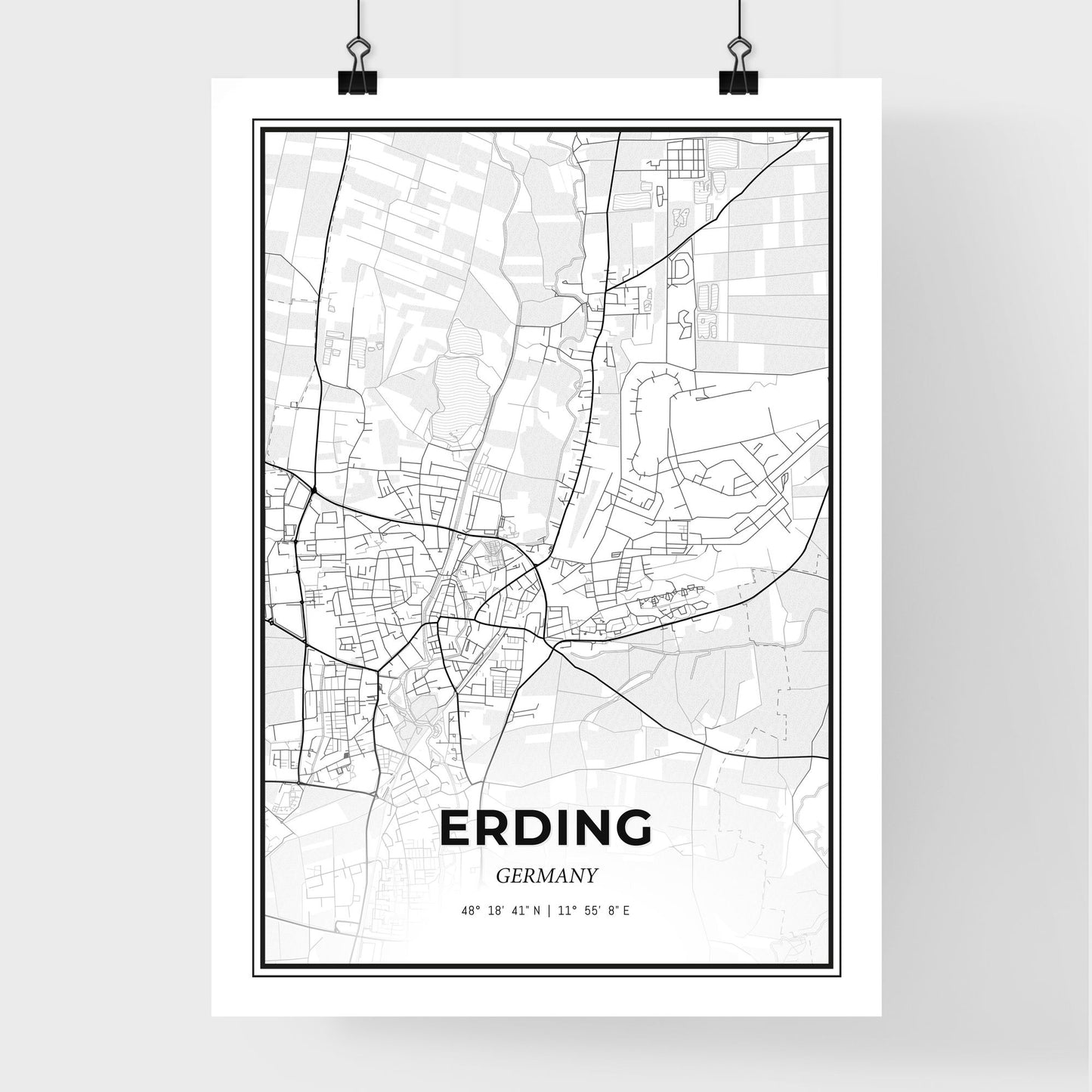 Erding Germany - Premium City Map Poster