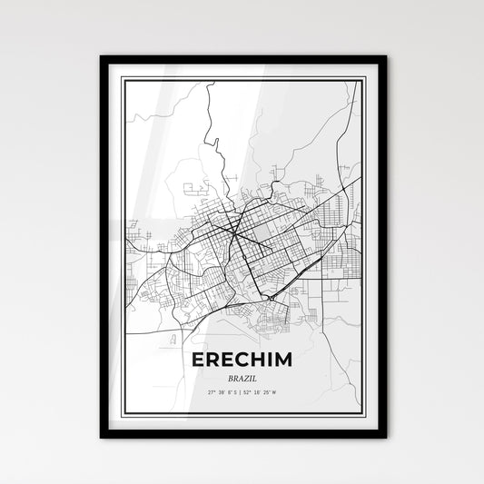 Erechim Brazil - Scandinavian Style City Map for Modern Home Decor