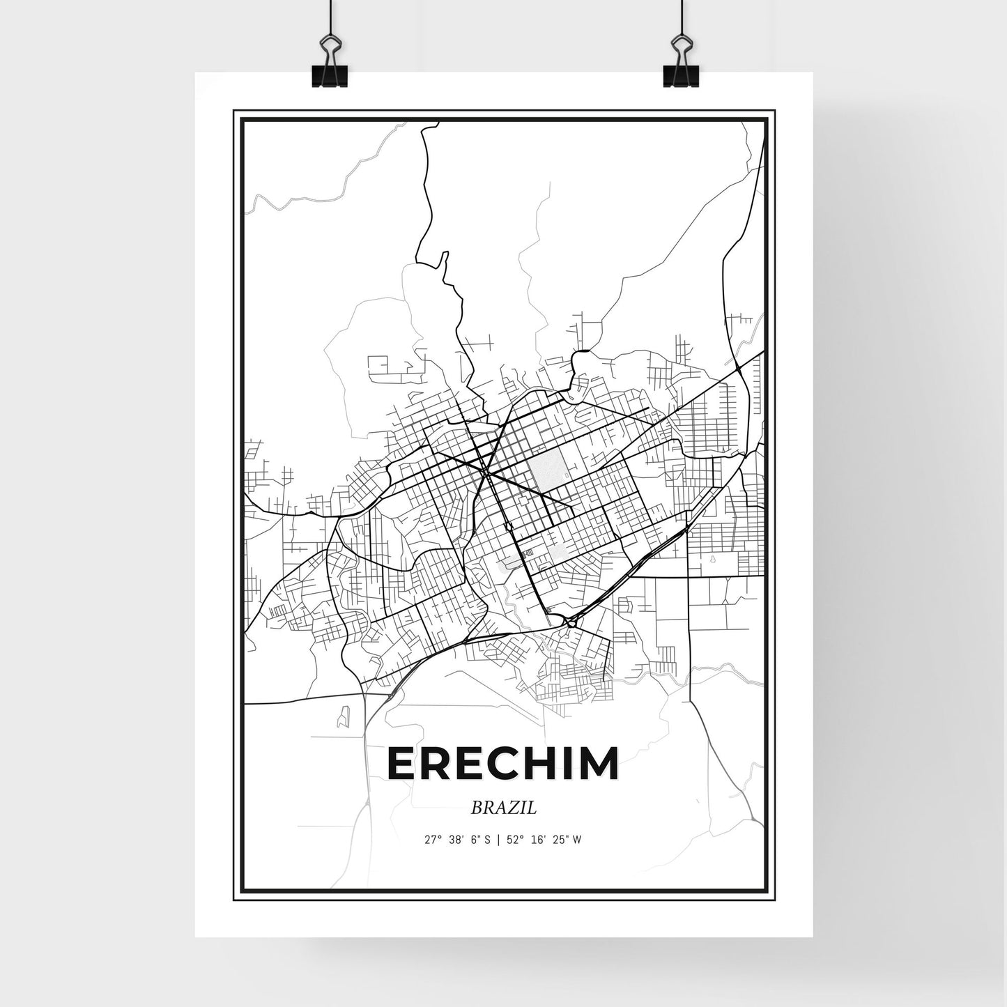 Erechim Brazil - Premium City Map Poster