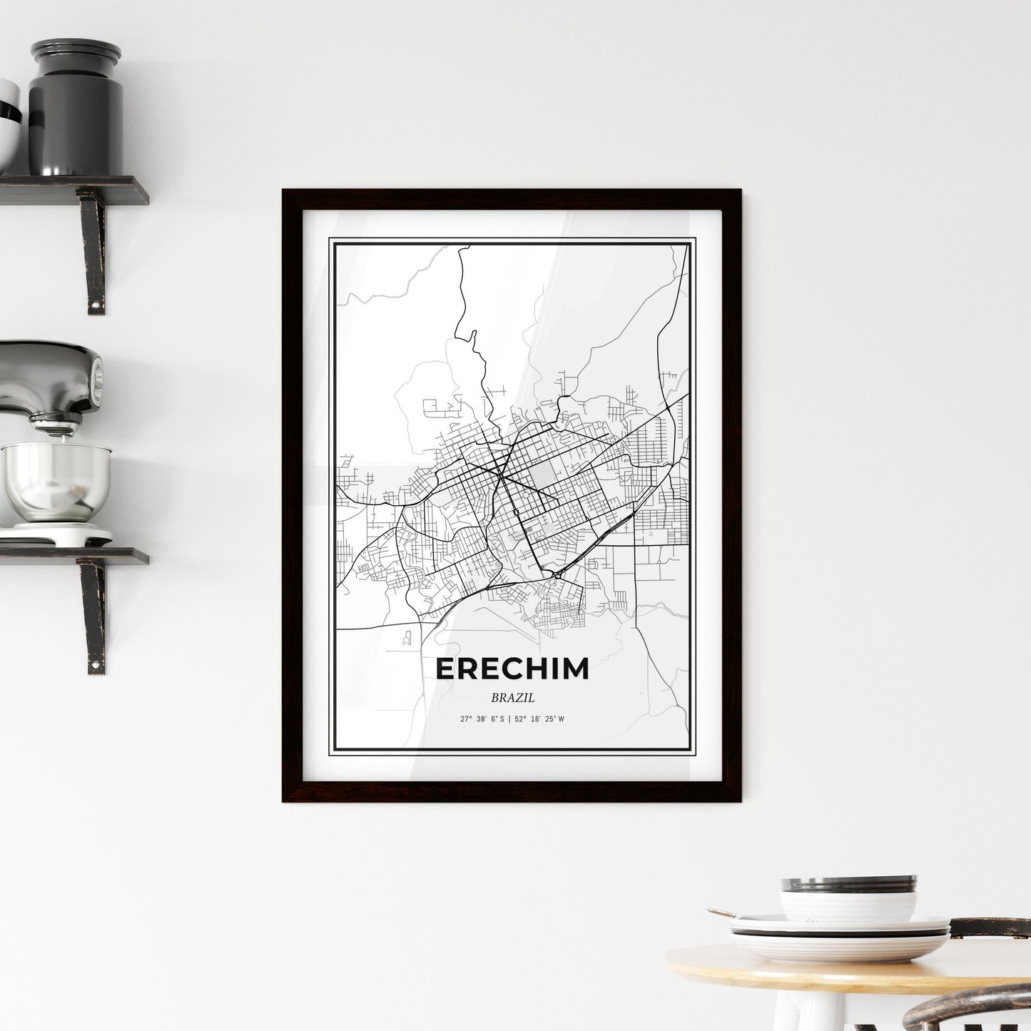 Erechim Brazil - Minimal City Map