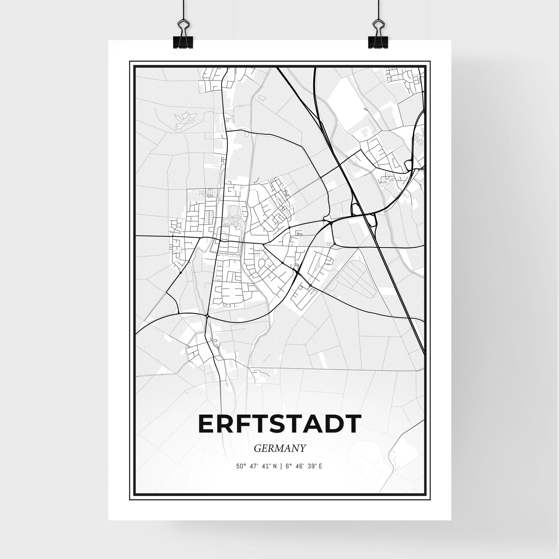 Erftstadt Germany - Premium City Map Poster