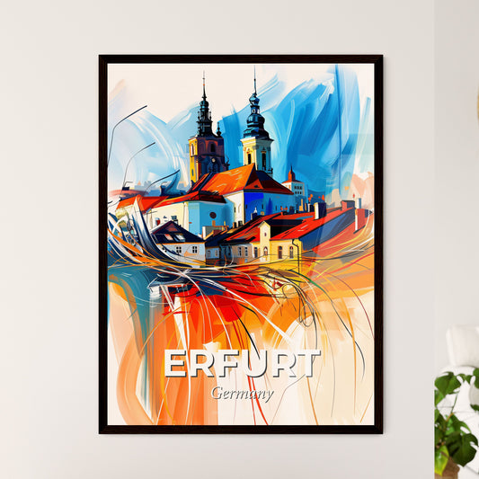 Vibrant Erfurt, Germany - A Painting Of A Town