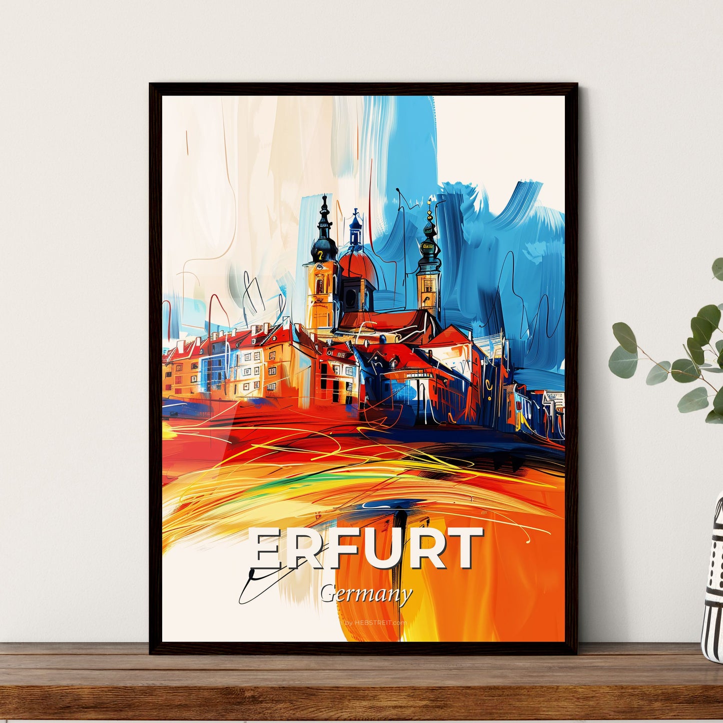 Vibrant Erfurt, Germany - A Painting Of A City